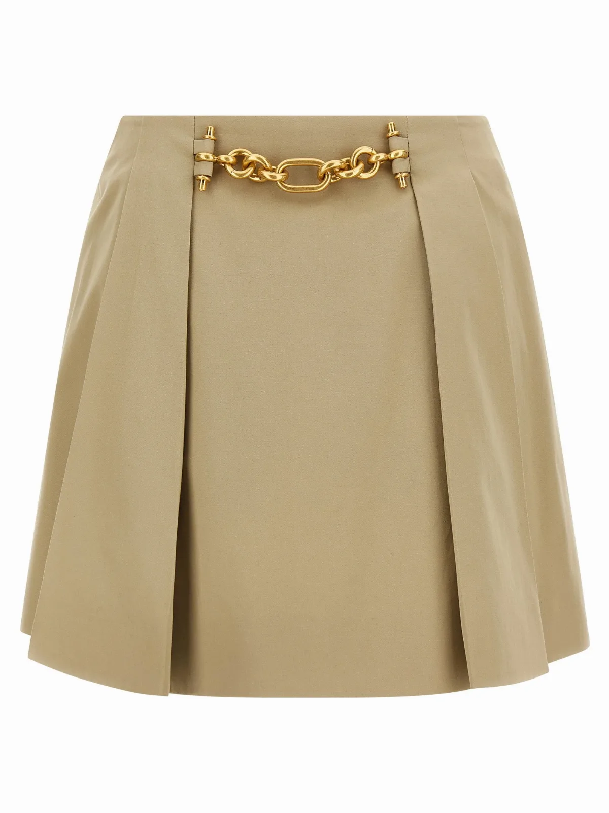 Pleated Mini Skirt with Chain Detail Skirt by Balmain