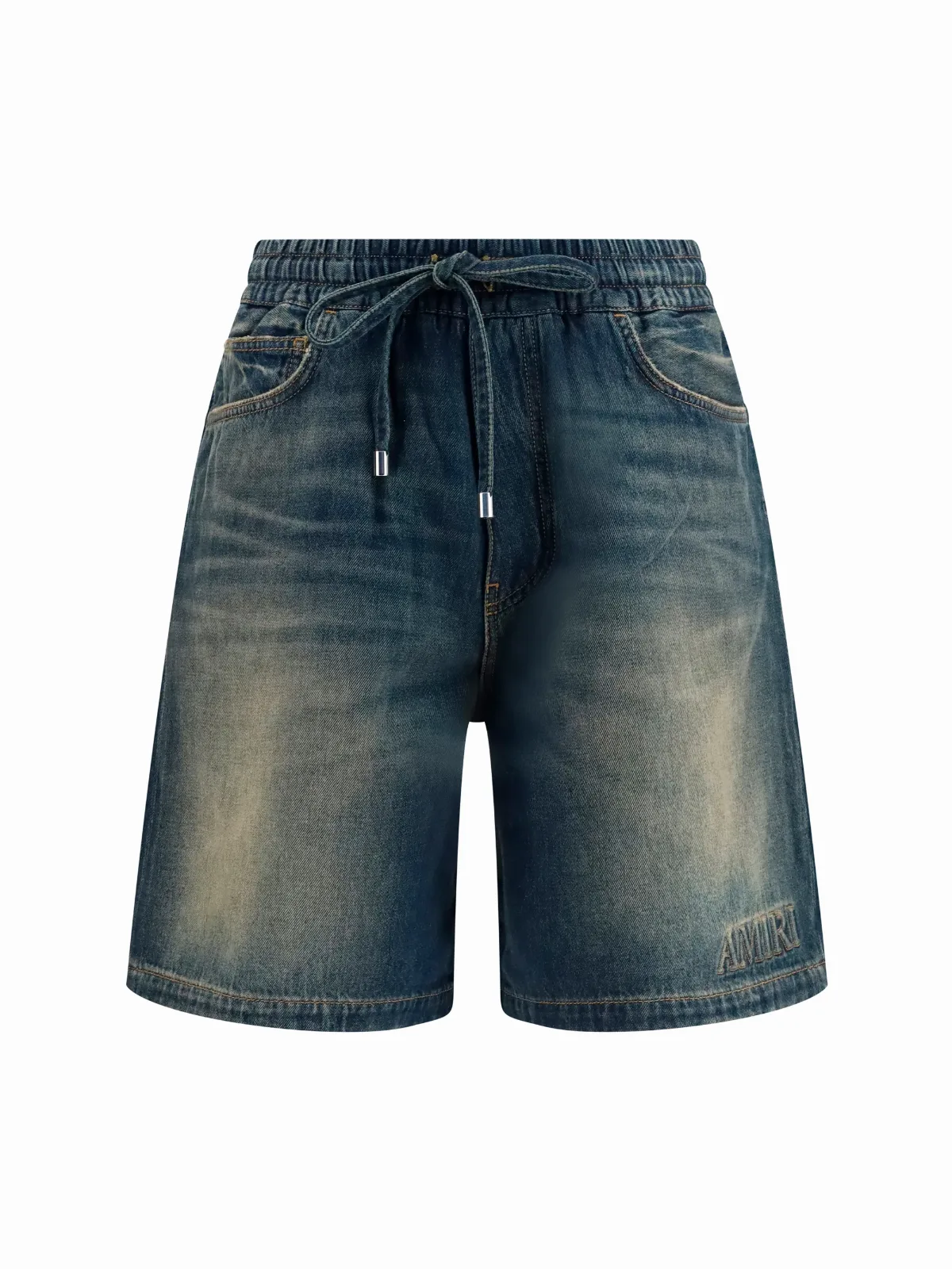 Sun-Faded Denim Bermuda Shorts by Amiri