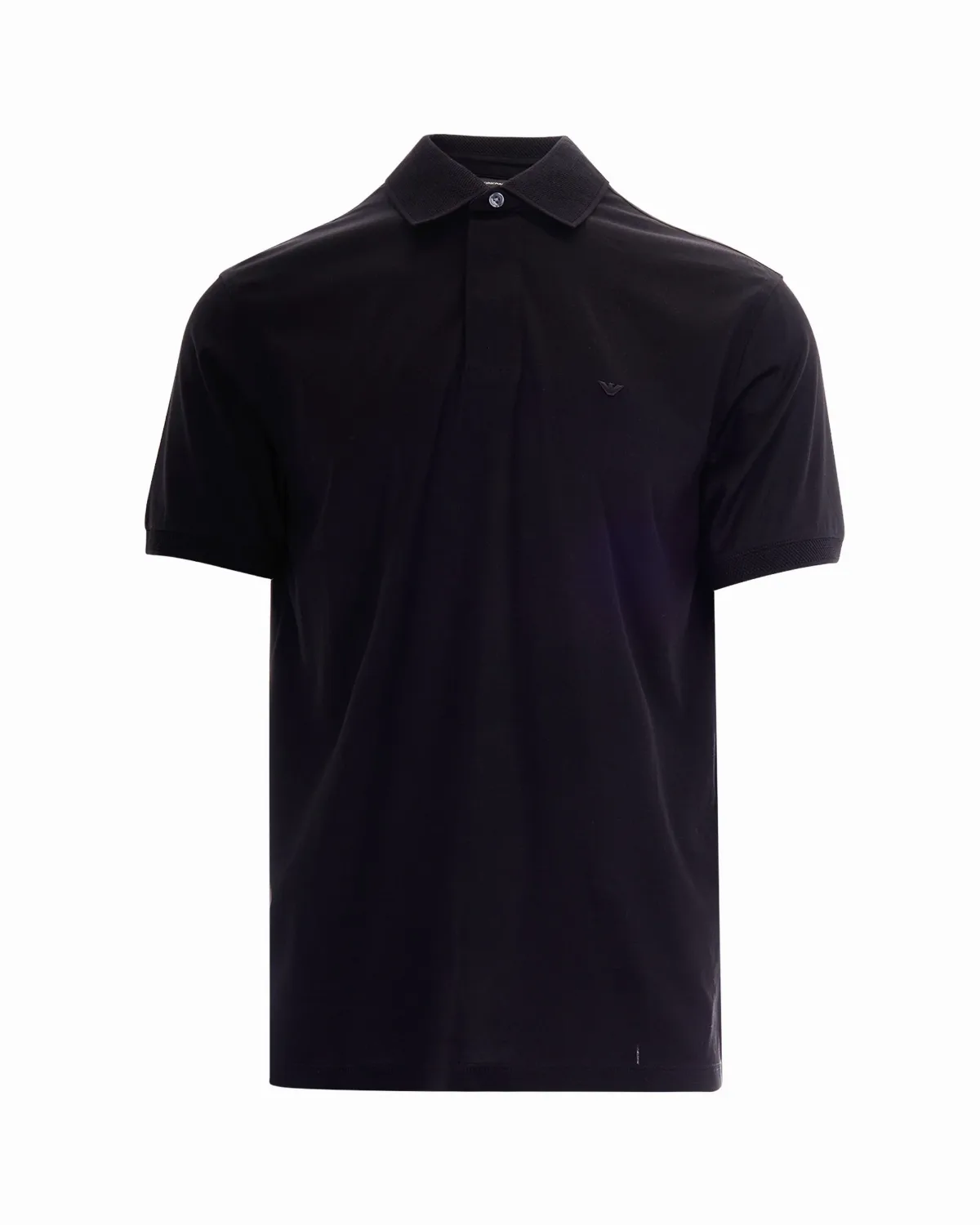 Micro Eagle Embroidered Lyocell Polo by Emporio Armani