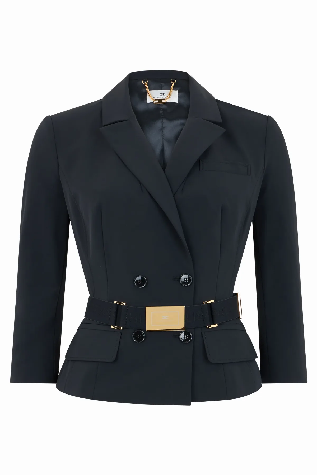 Belted Stretch Fabric Blazer by Elisabetta Franchi