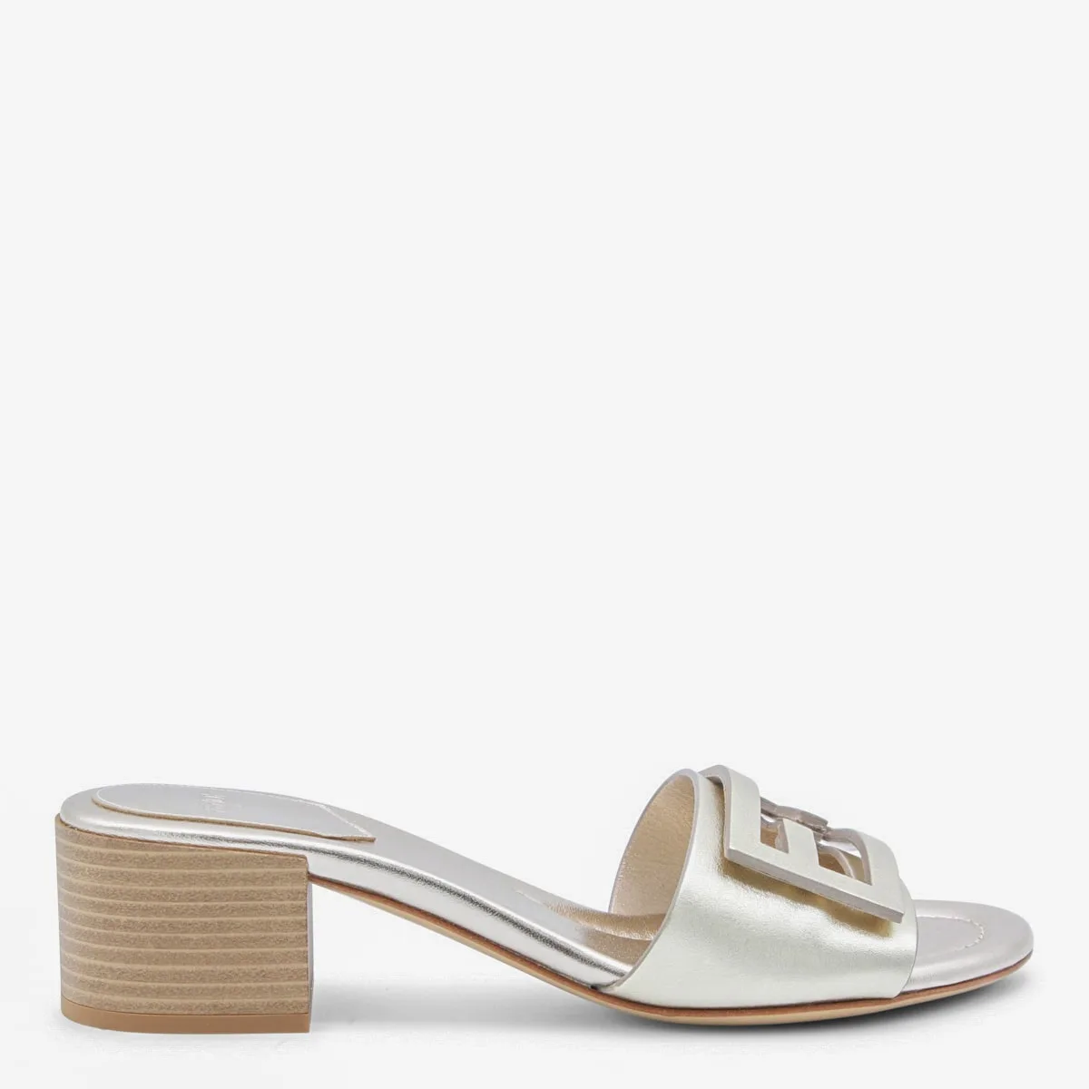 Platinum Leather Baguette Sandals