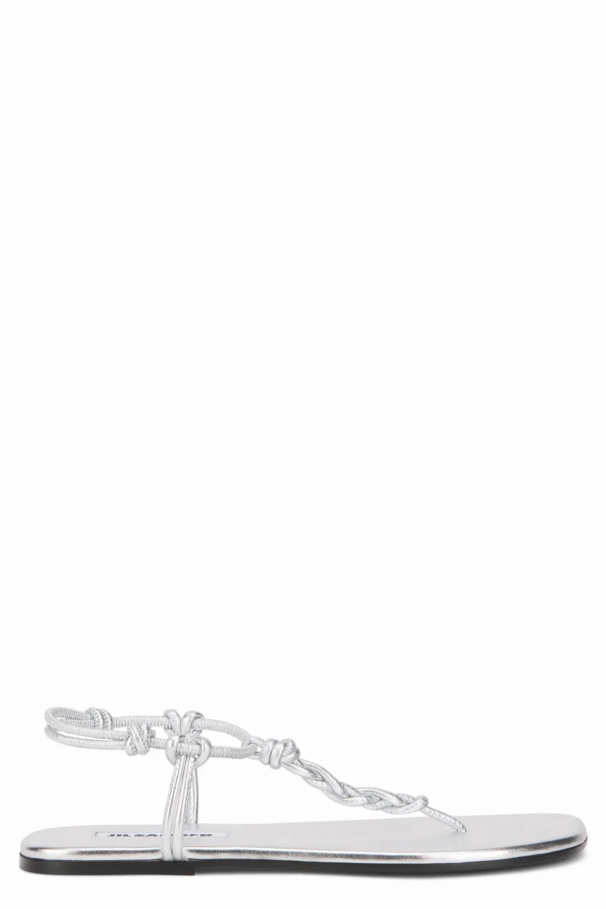 Metallic Leather T-Strap Sandal by Jil Sander