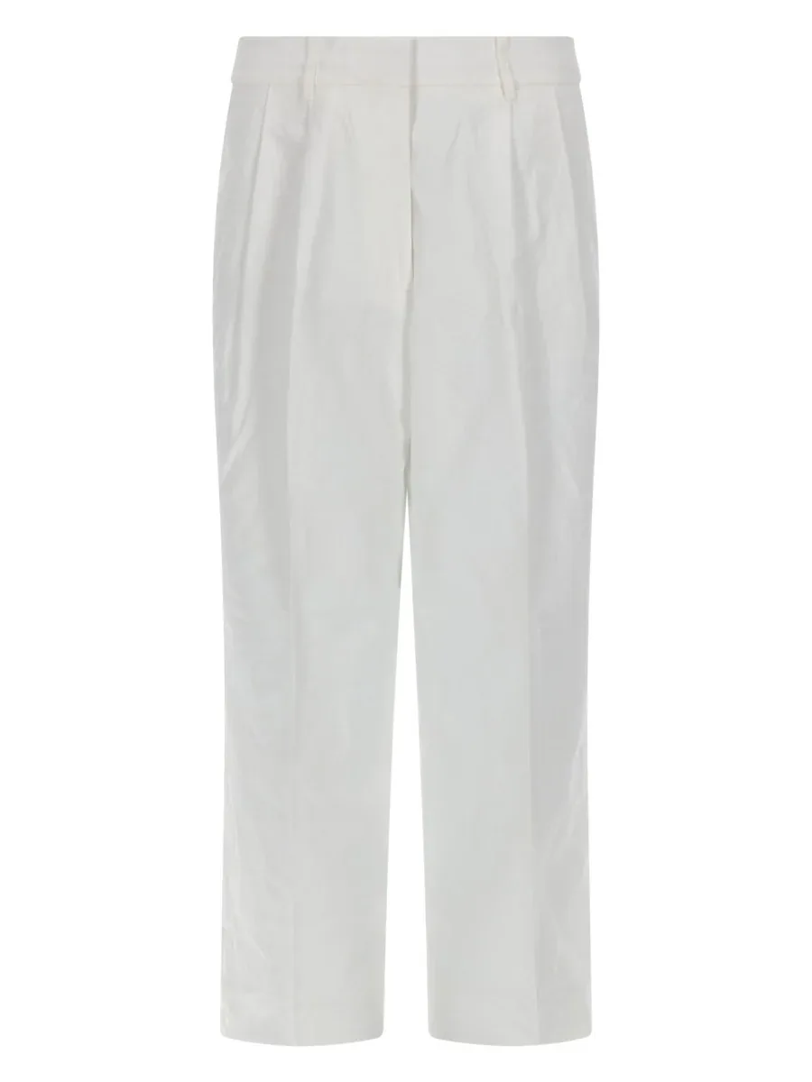 Linen-Cotton Wide Leg Trousers by MICHAEL Michael Kors