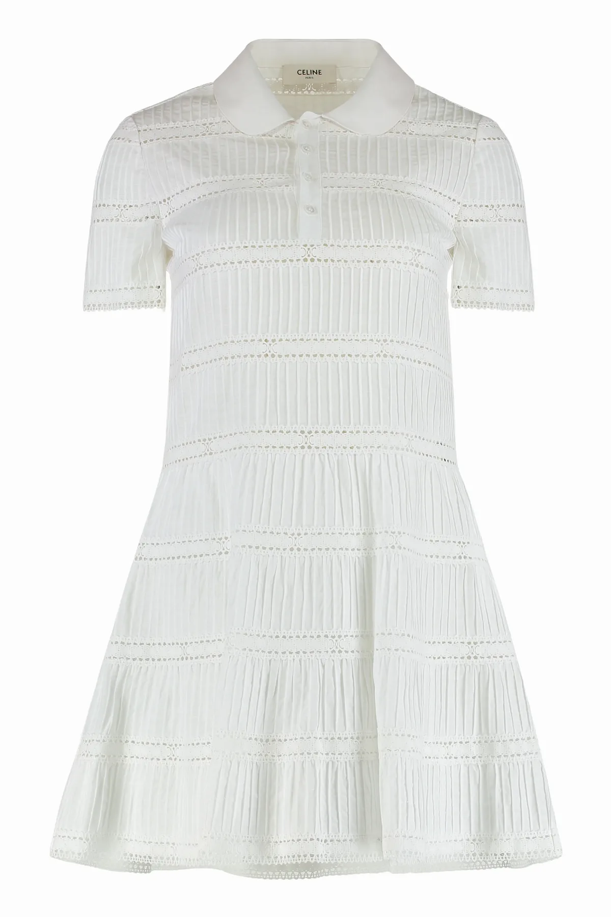 Pleated Cotton with Embroidered Detailing Dress by Celine