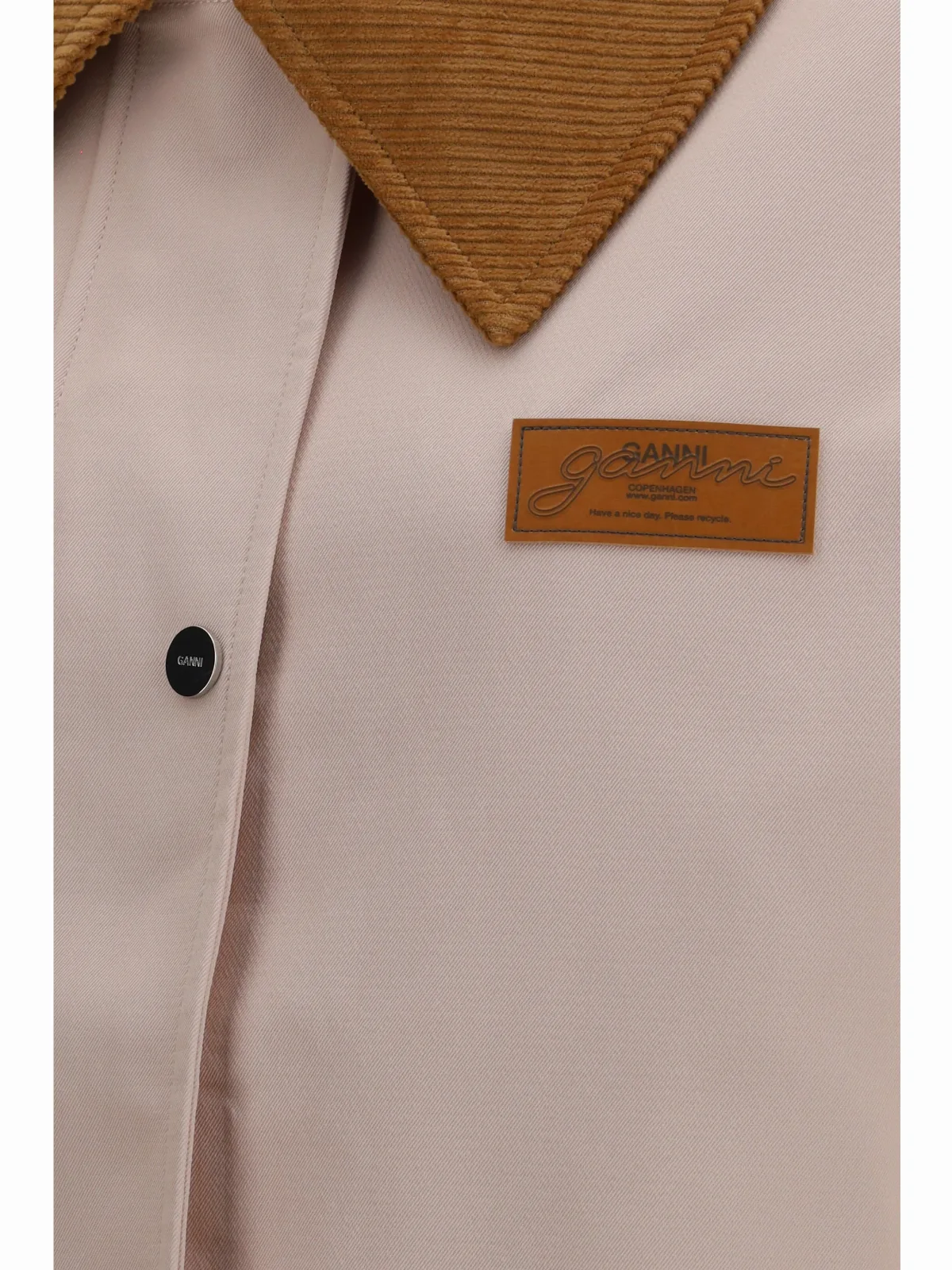 Twill with Suede Details Jacket by Ganni