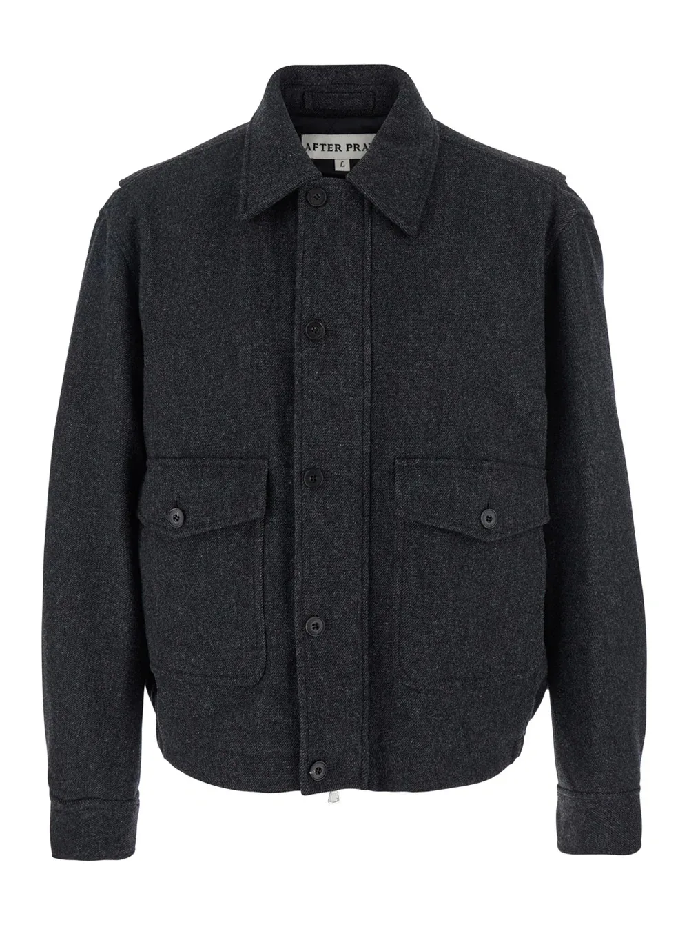 Wool Blend with Classic Collar Jacket by After Pray