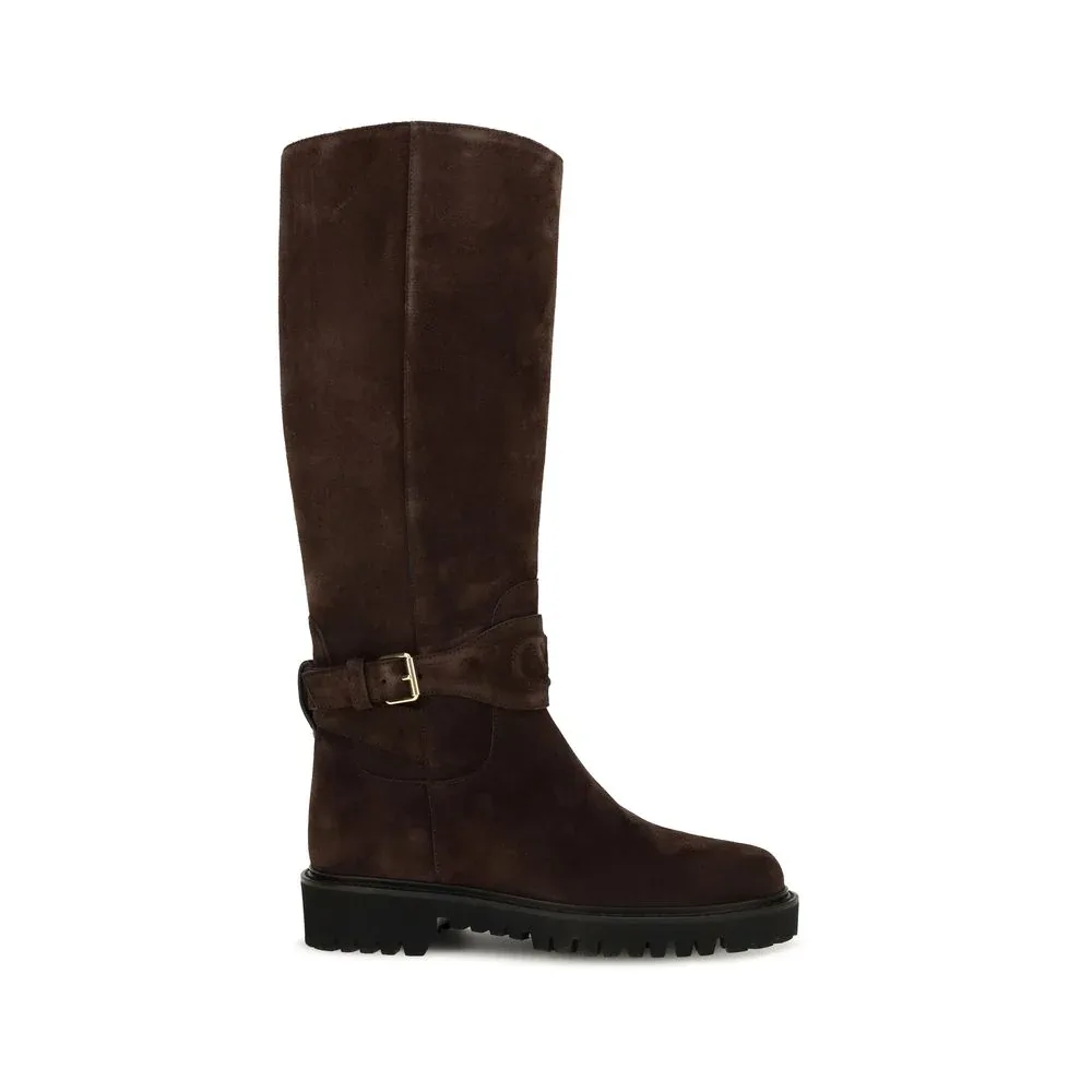 Suede with VLogo Strap Boot by Valentino Garavani