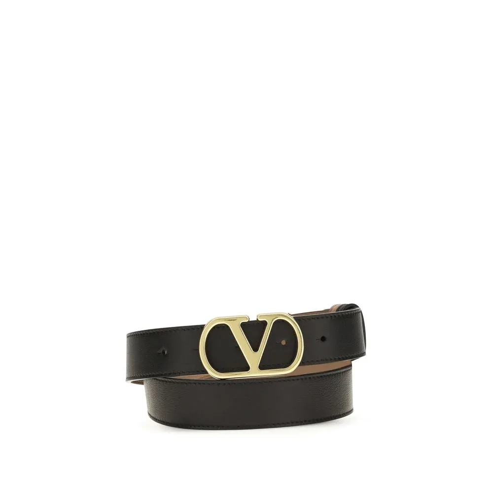 VLogo Signature Polished Calf Leather Belt by Valentino Garavani