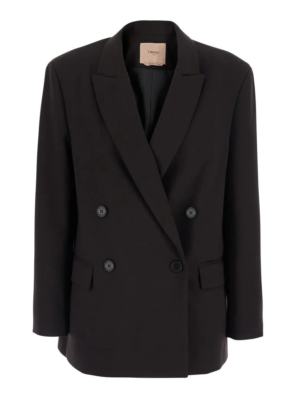 Double-Breasted Notched Lapel Blazer by Twinset