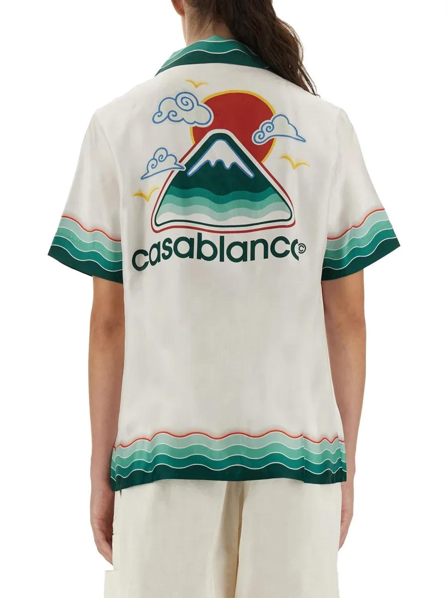 Wave-Patterned Silk Shirt by Casablanca