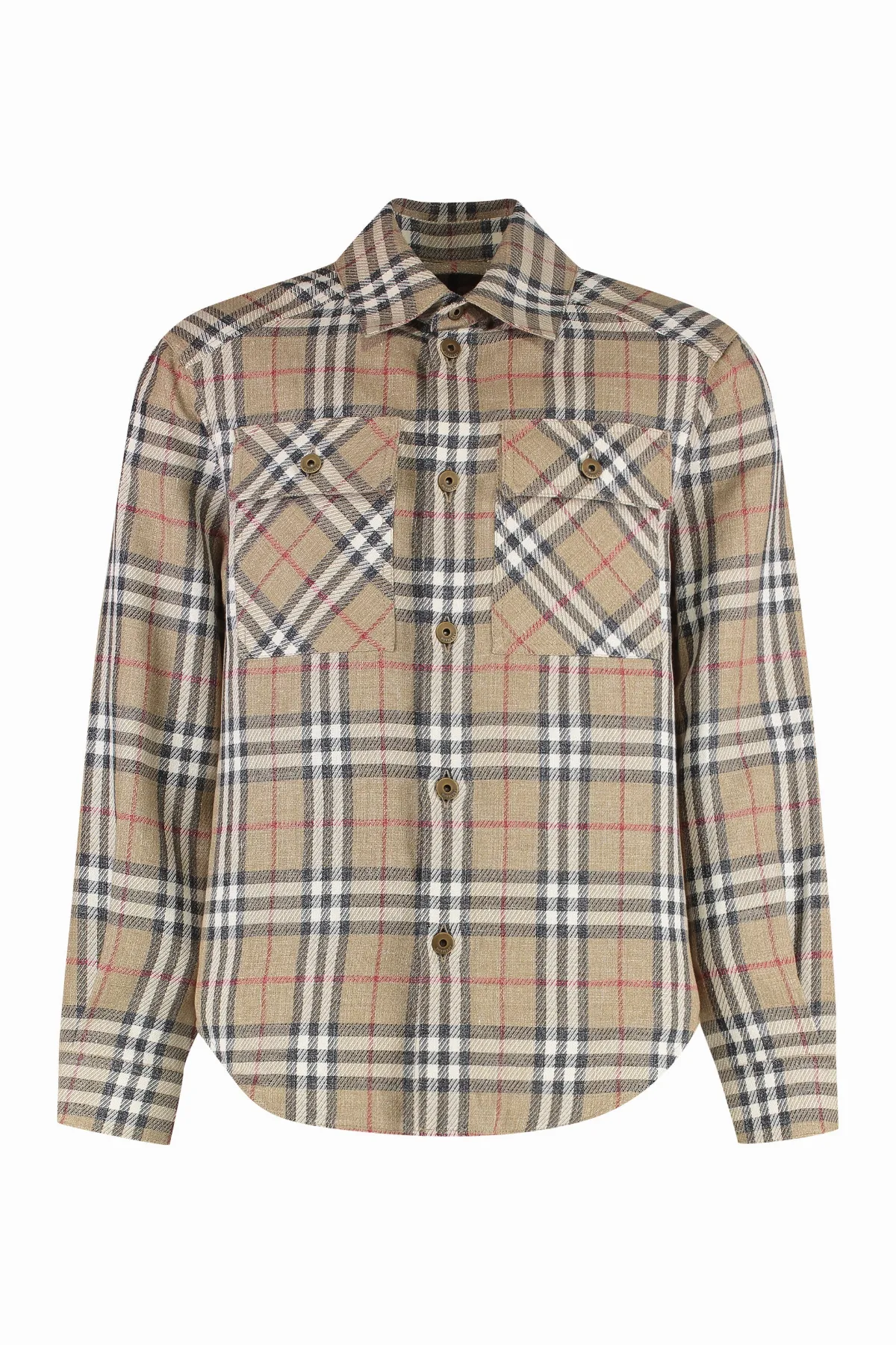 Checked Cotton-Linen Shirt by Burberry