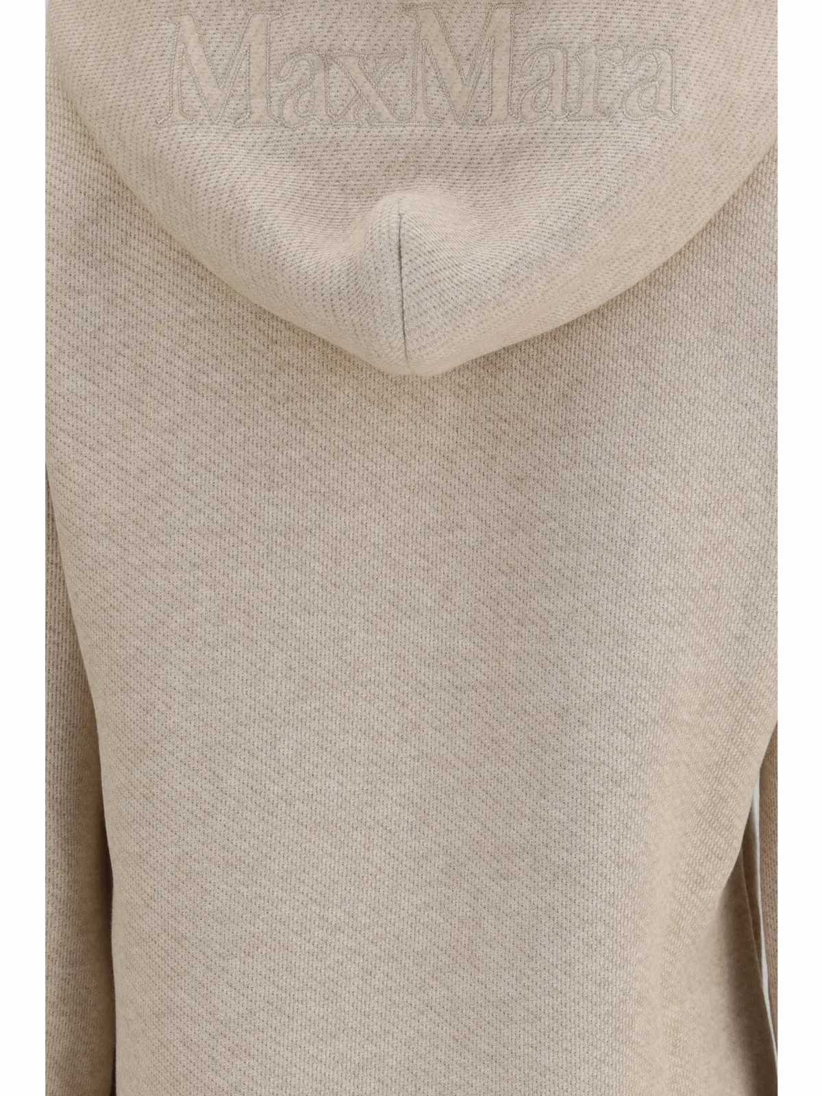 Embroidered Logo Cotton Hoodie by Max Mara