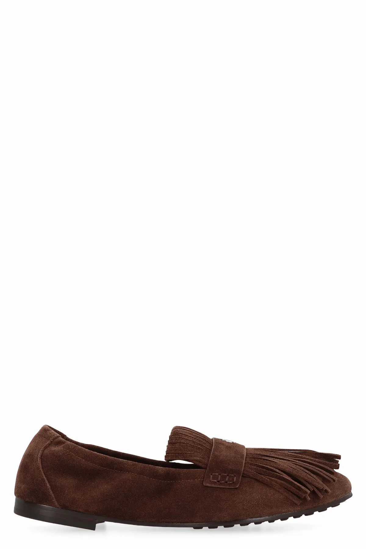 Fringed Leather Ballet Flat by TORY BURCH