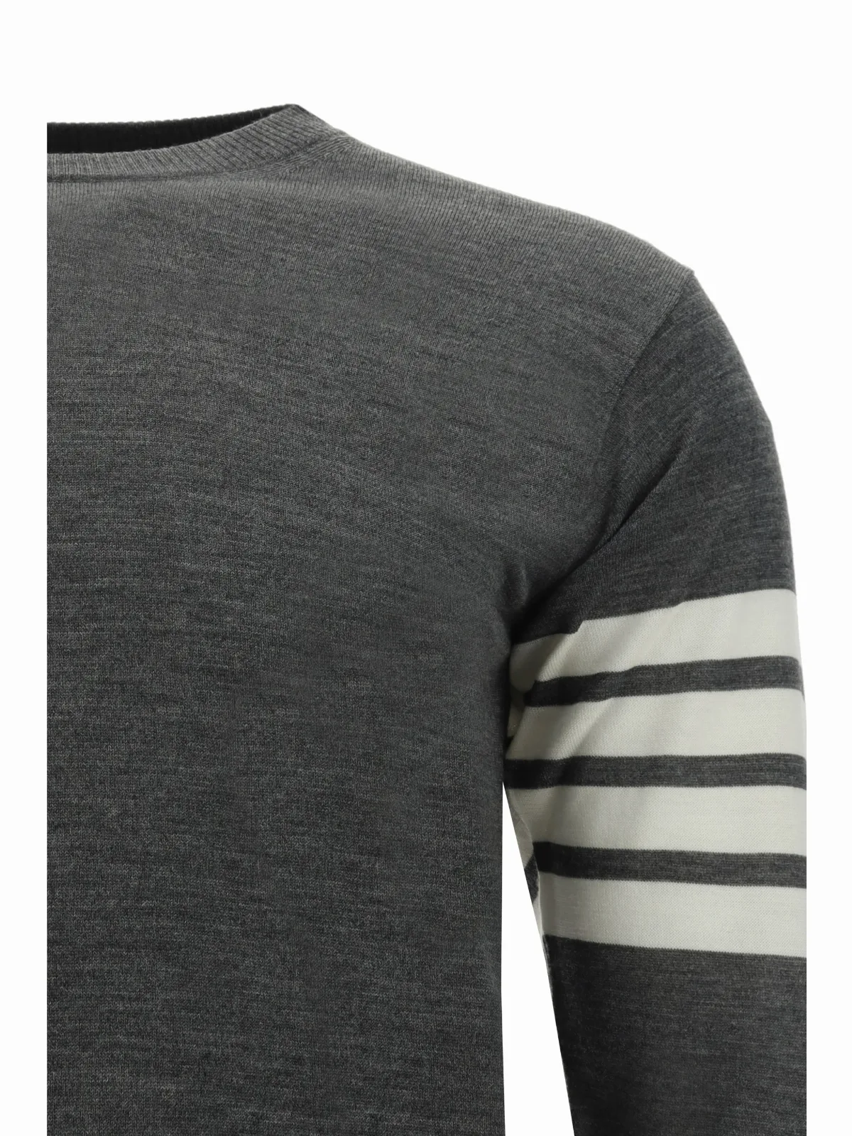 Fleece Wool with Signature Stripes Sweater by Thom Browne