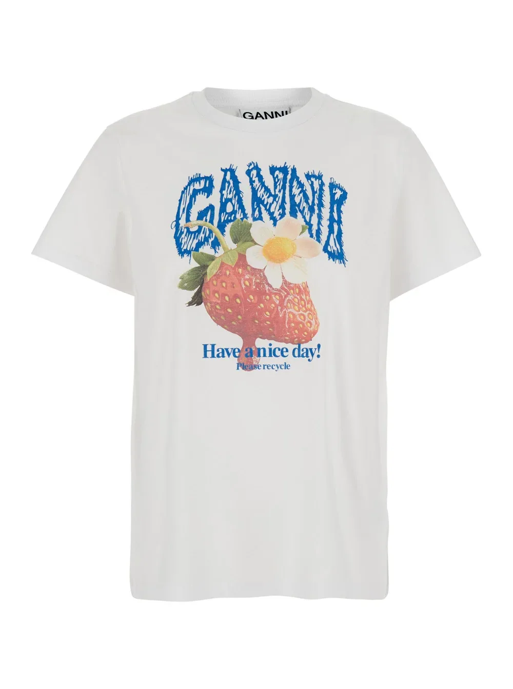 Graphic-Print Cotton Jersey T-Shirt by Ganni