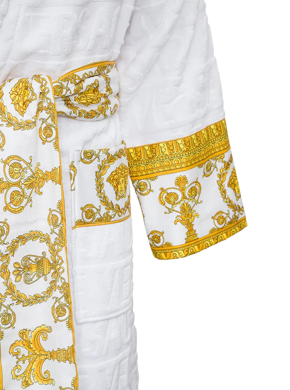 Baroque-Print Cotton Bathrobe by Versace Home