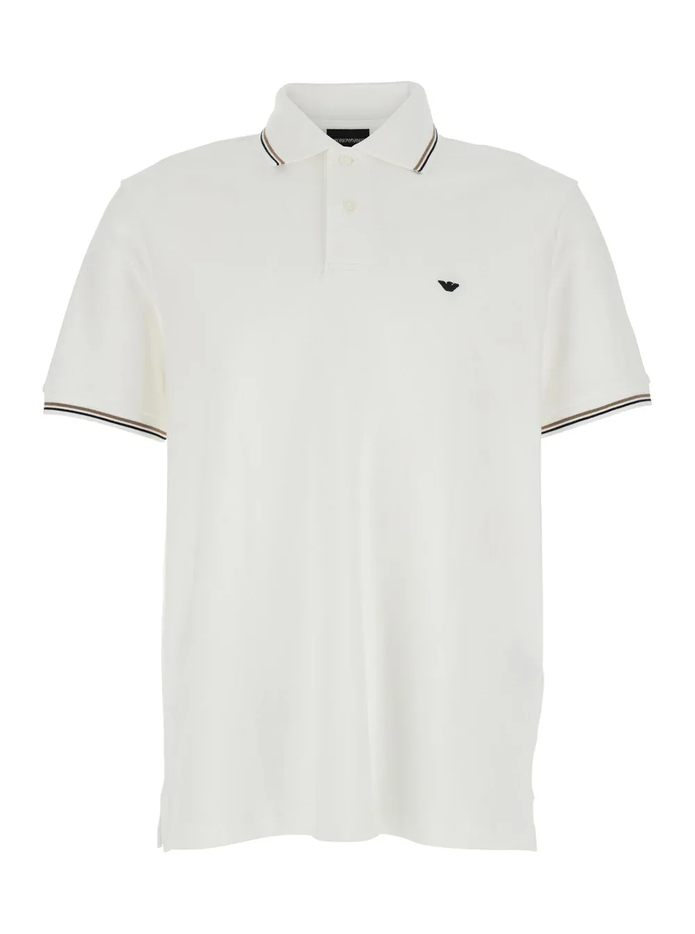 Two-Tone Collar Cotton Polo by Emporio Armani