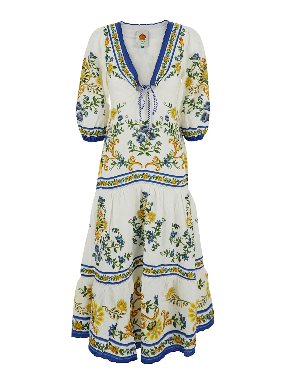 Floral Print V-Neck Dress by Farm Rio
