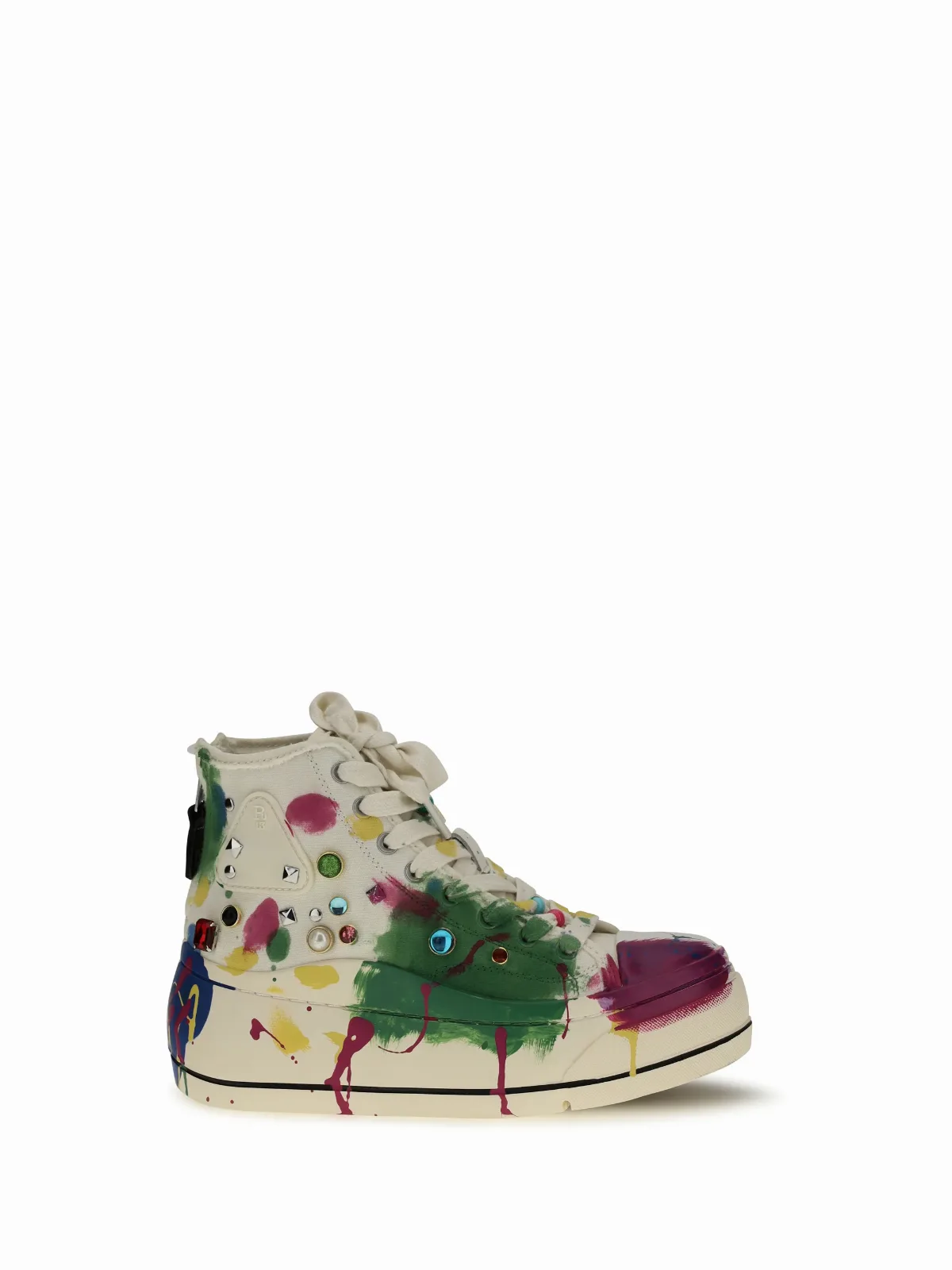 Paint-Splatter High-Top with Studs Sneaker by R13