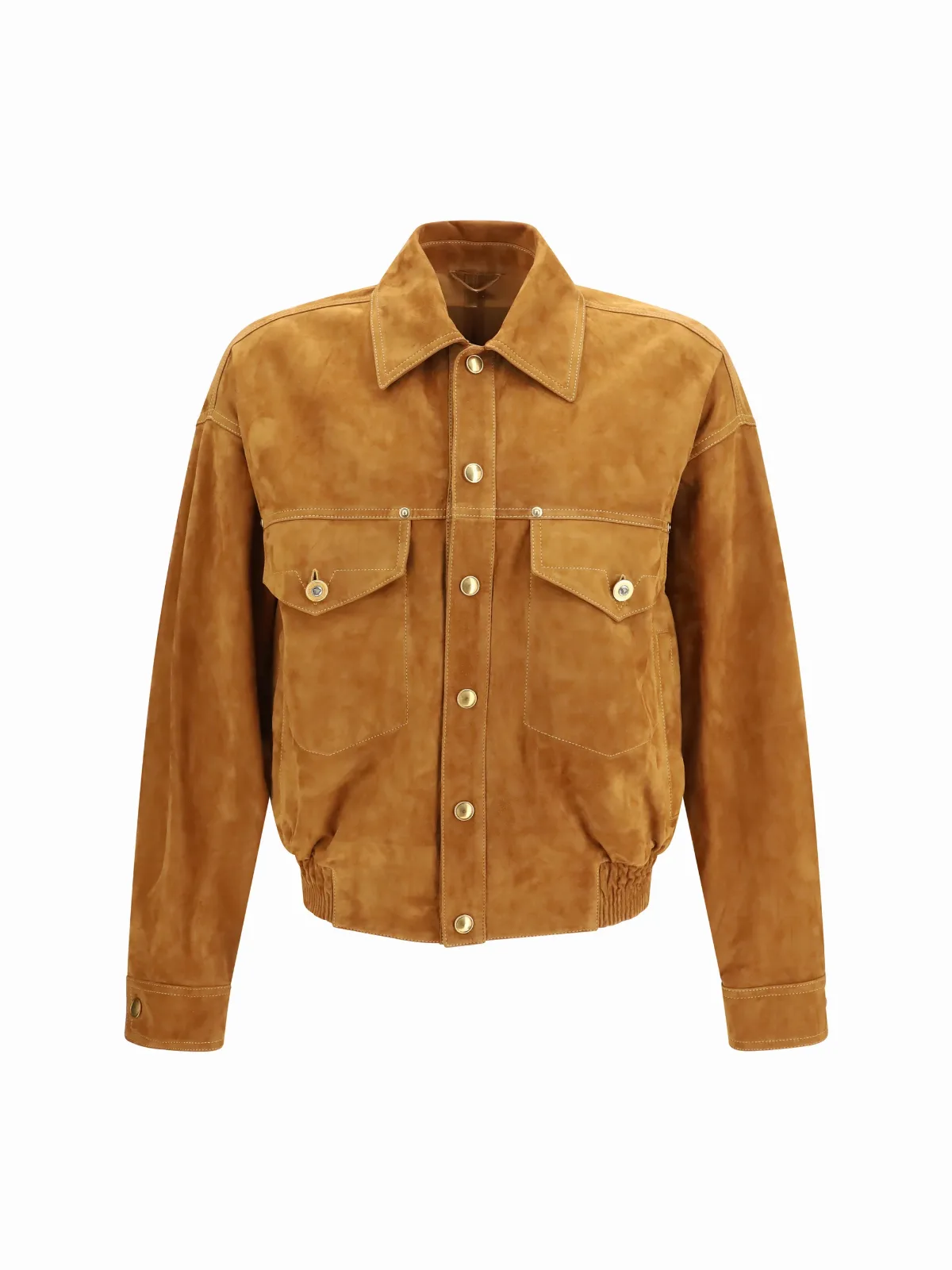 Lamb Leather Button Jacket by Versace