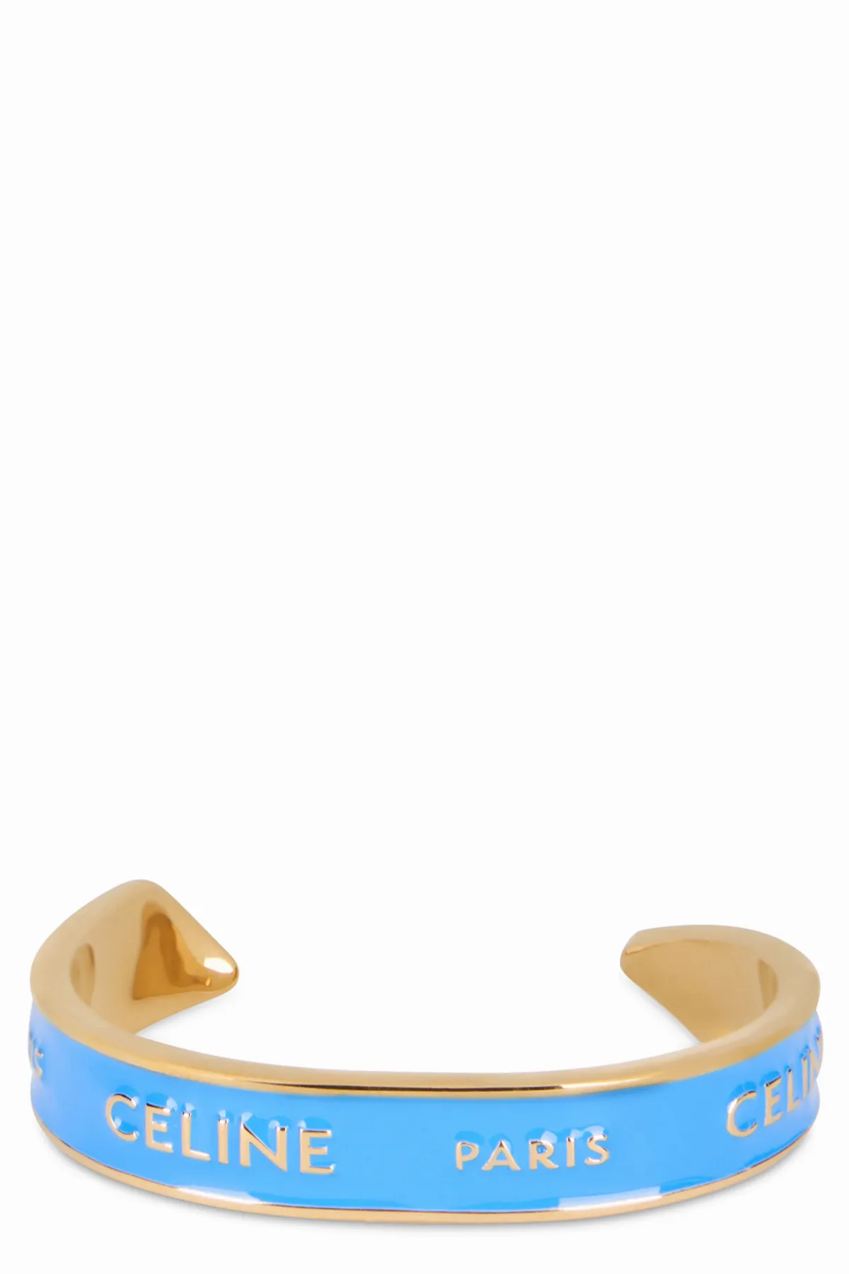 Enamel-Banded Gold Cuff Bracelet by Celine