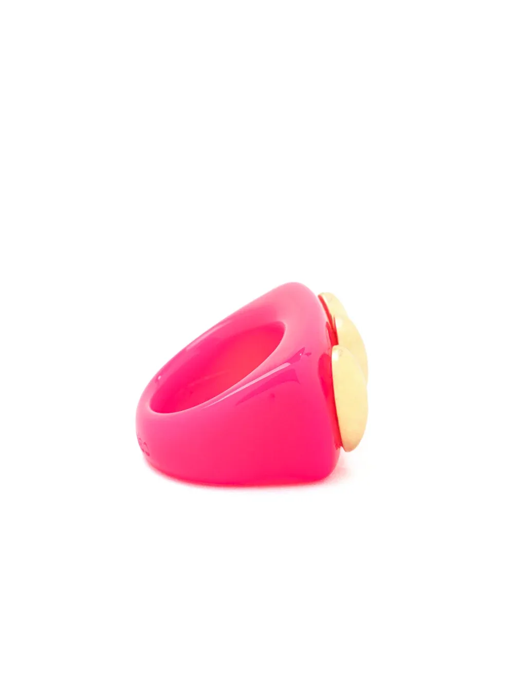 Plastic Knuckle Duster with Gold Detail Ring by La Manso