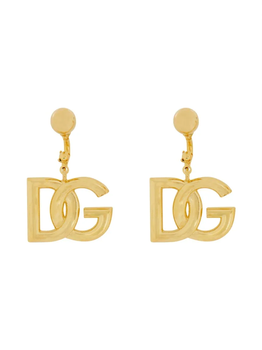 Logo-Embellished Gold Earrings by Dolce & Gabbana