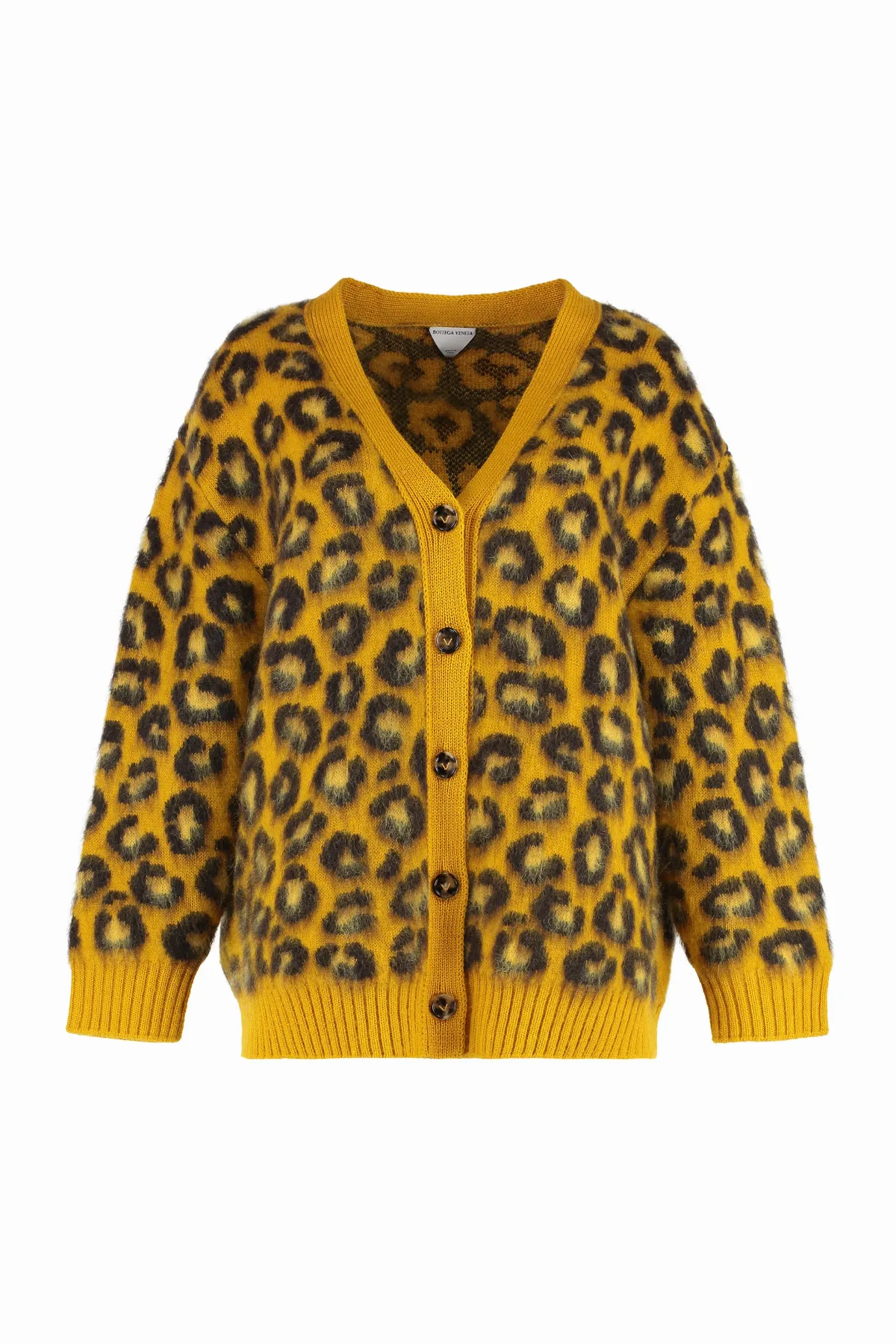 Leopard-Print Wool-Mohair Cardigan by Bottega Veneta
