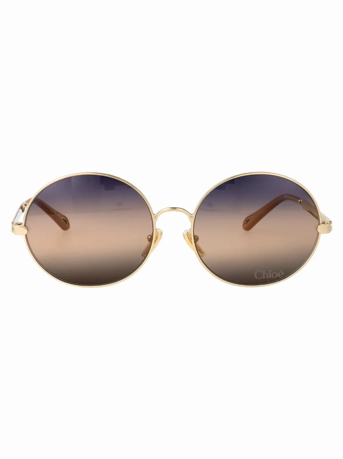 CH0281S Gradient Lens Round Metal Sunglasses by Chloé