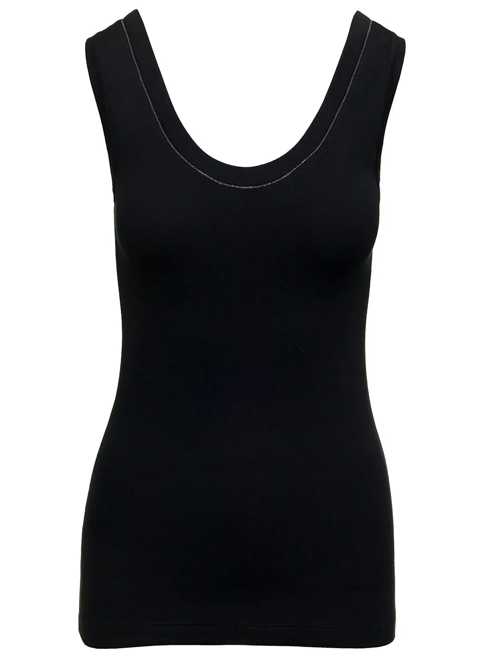 Monile-Embellished Cotton Tank Top by BRUNELLO CUCINELLI
