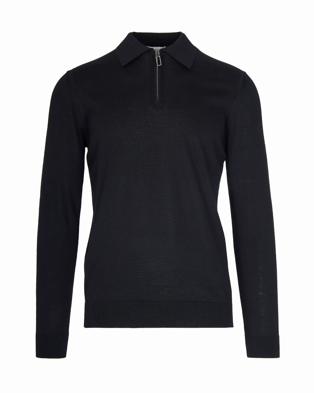 Virgin Wool Half-Zip Polo by Paolo Pecora