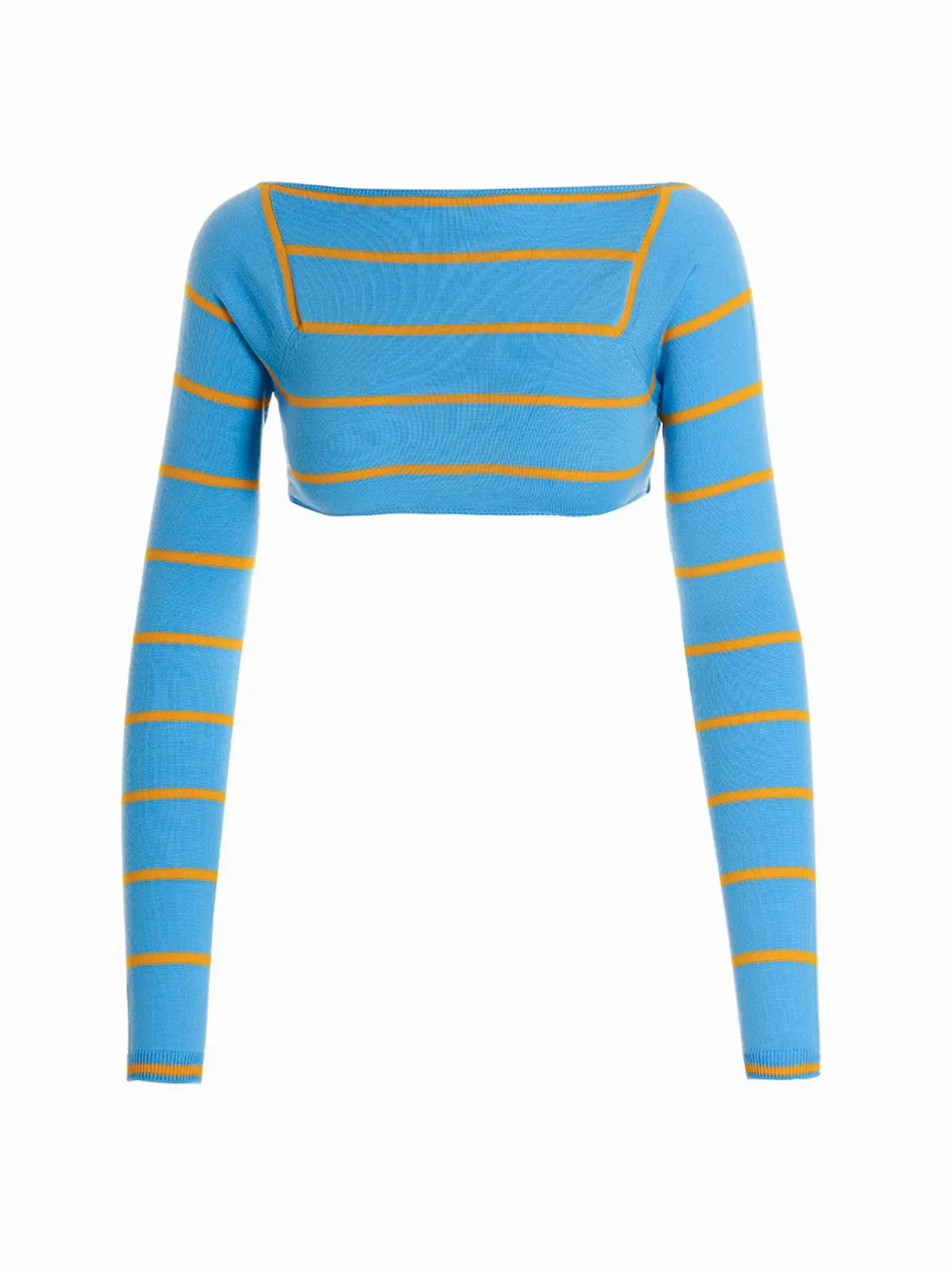 Striped Wool Cut-Out Crop Sweater by EMILIO PUCCI