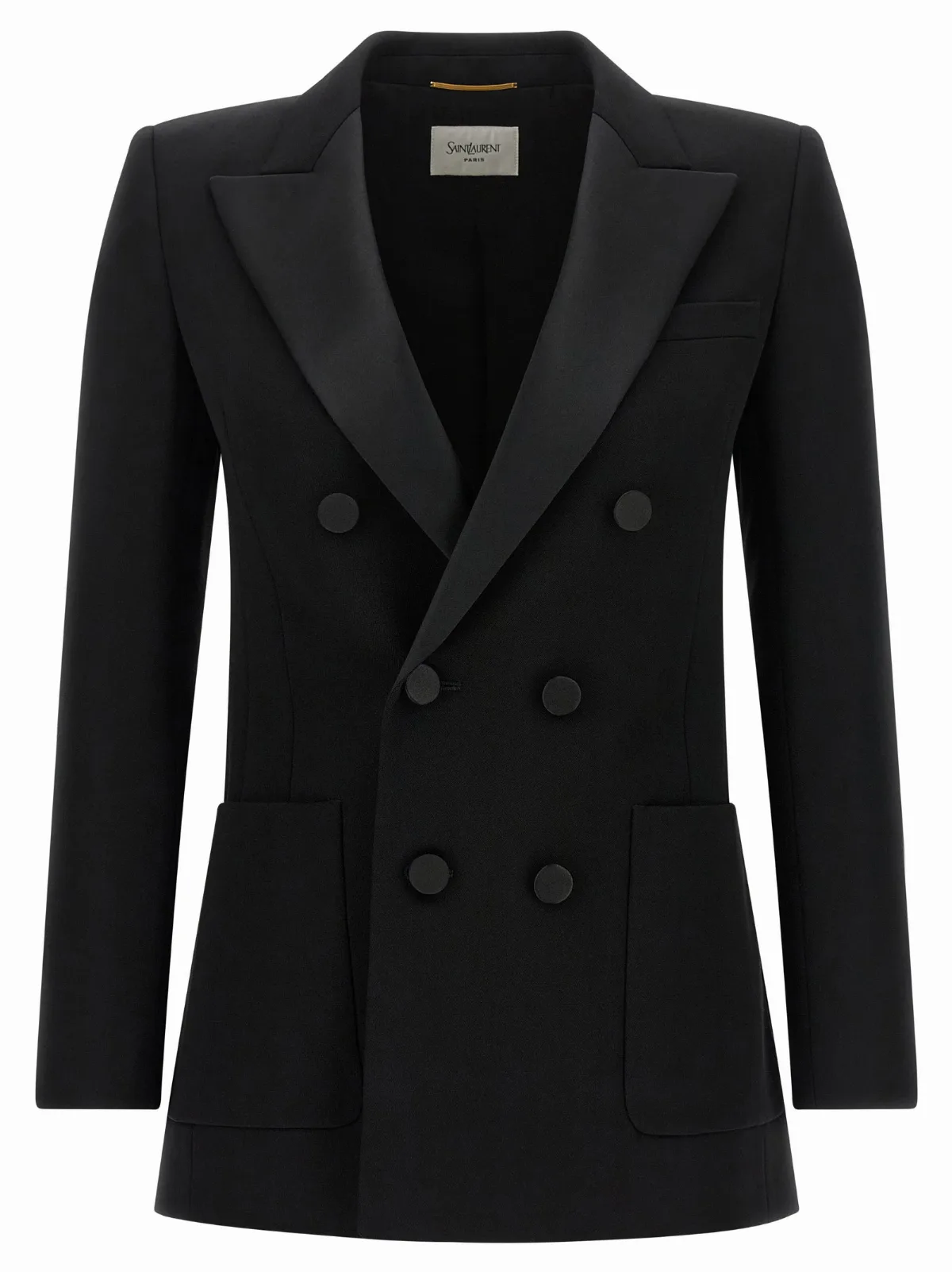Satin Lapel Double-Breasted Blazer by Saint Laurent