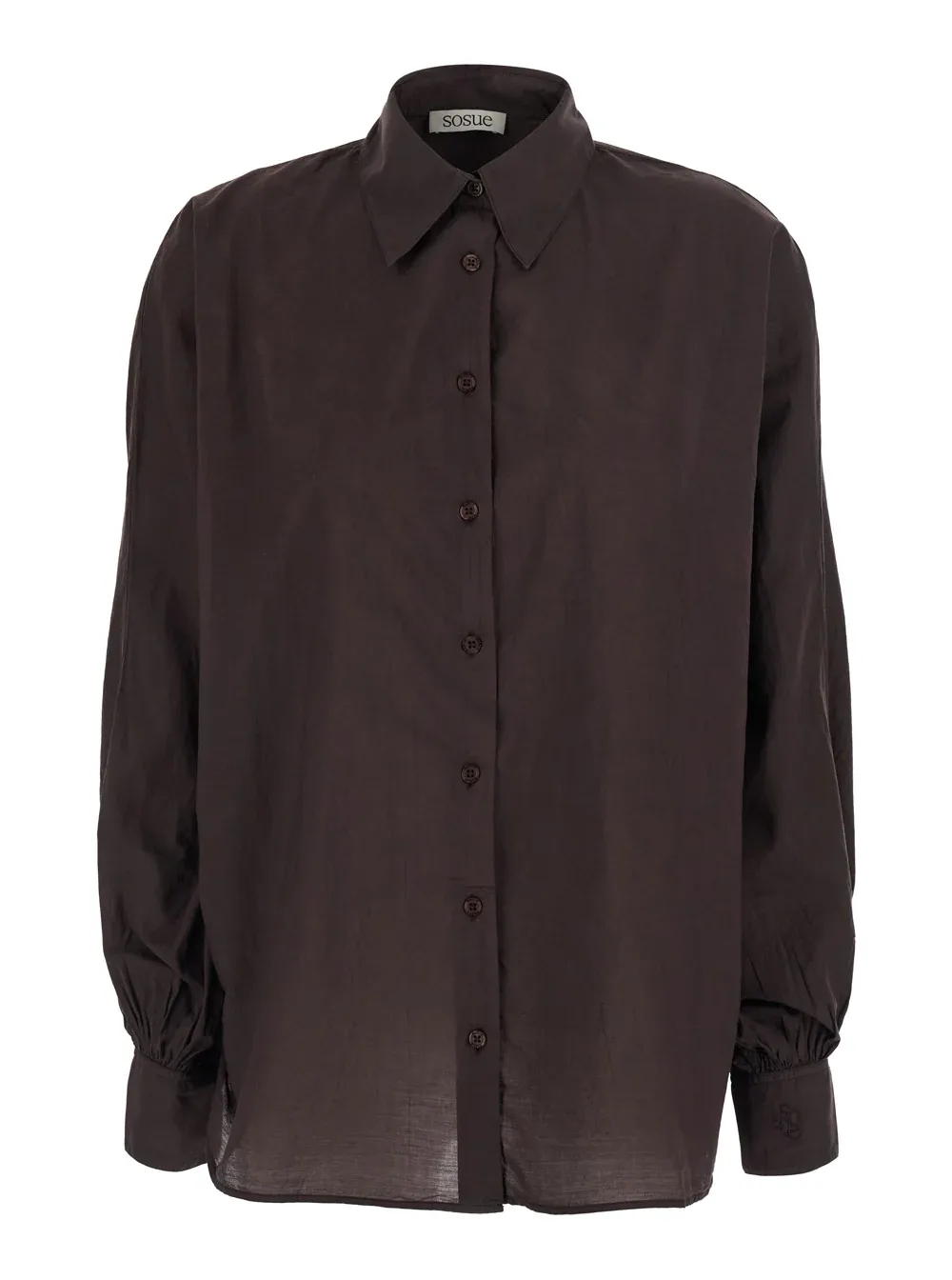 Woven Cotton with Logo Embroidery Shirt by Sosue