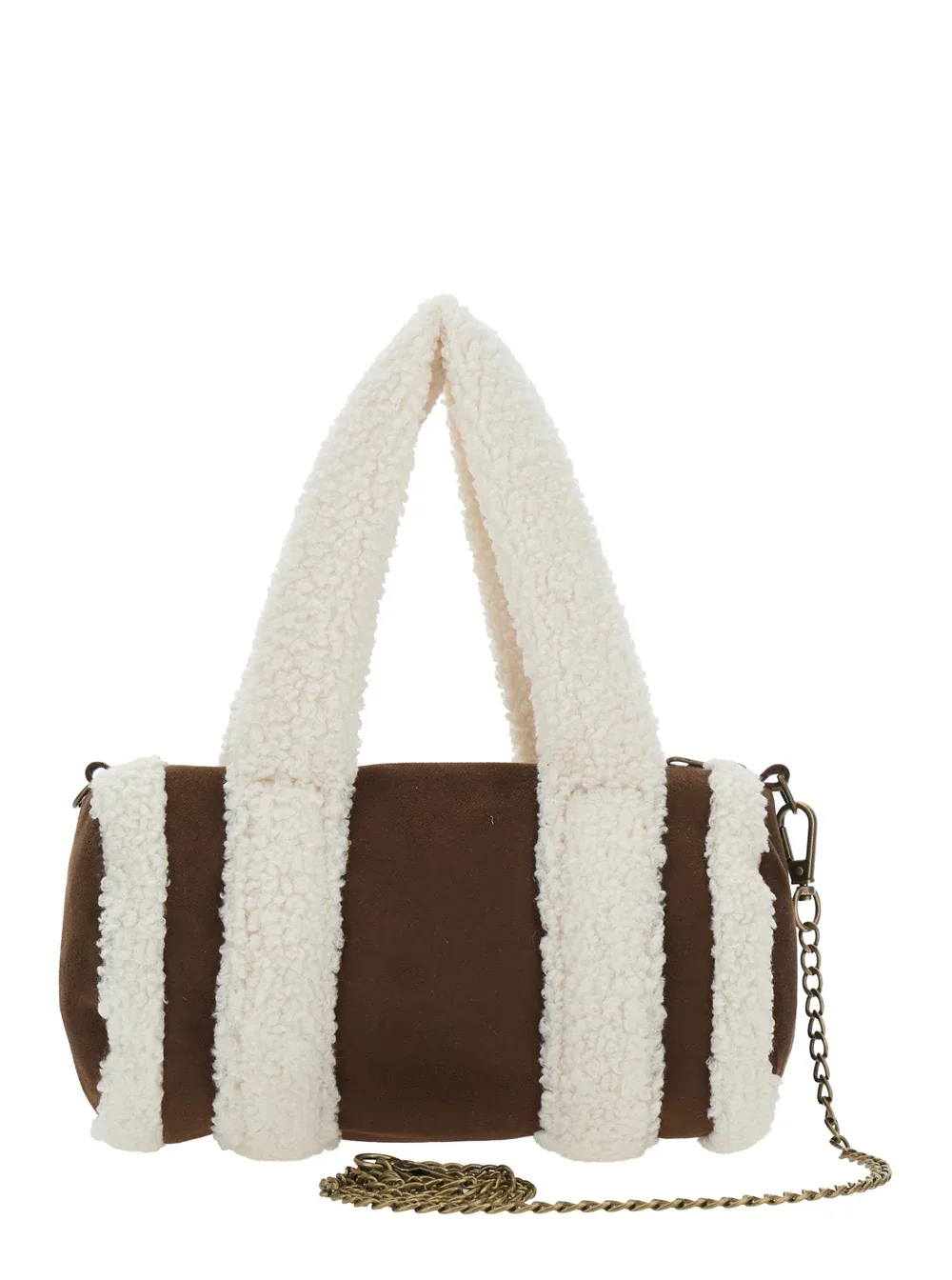 Faux Fur Striped Shoulder Bag by Monnalisa