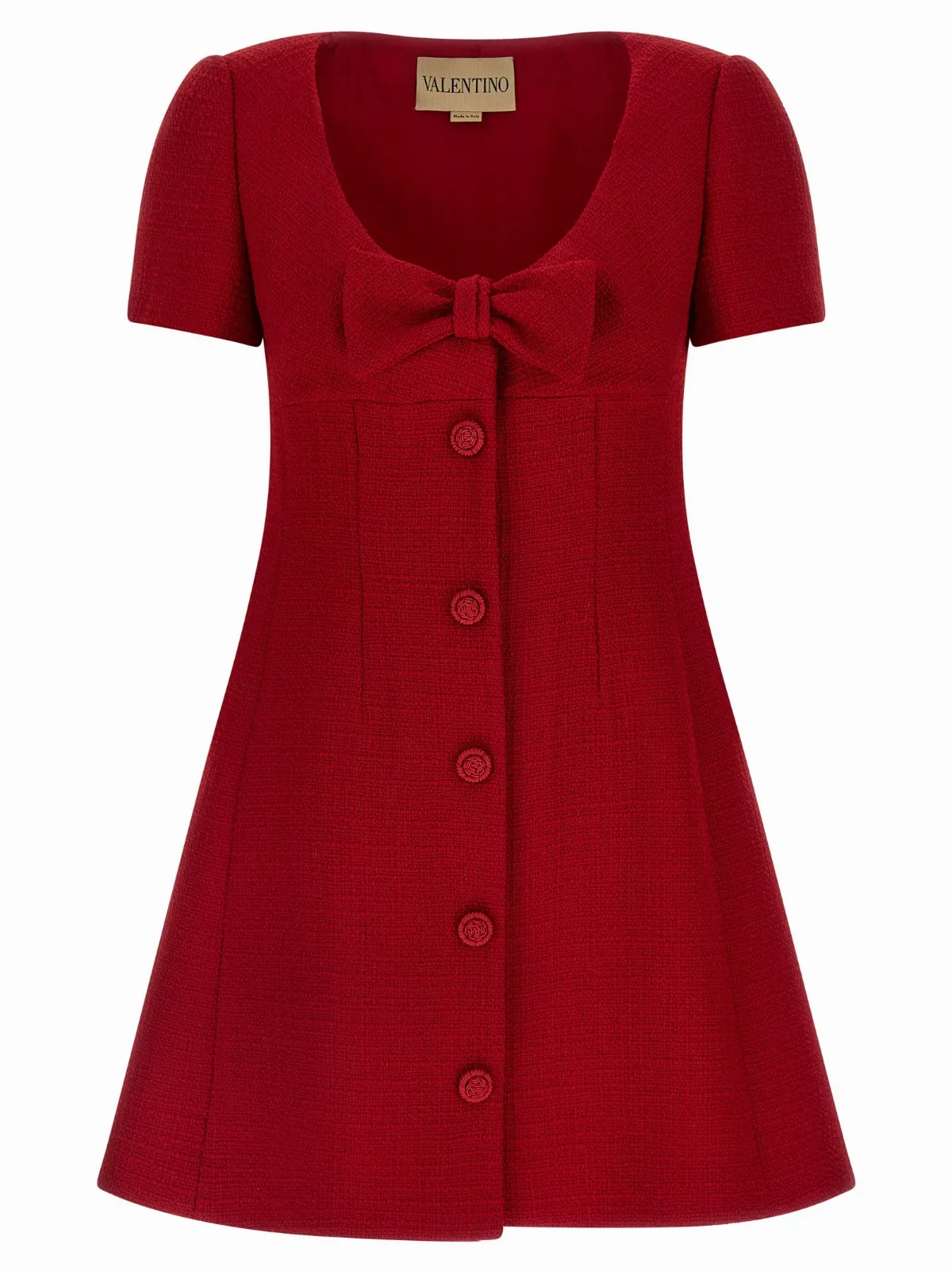 Bow-Trimmed Tweed Dress by Valentino Garavani
