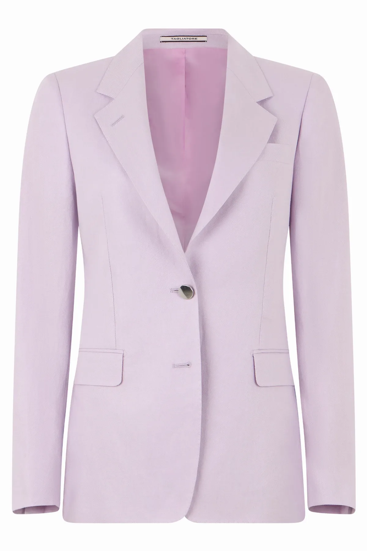 Single-Button Linen Blazer by Tagliatore