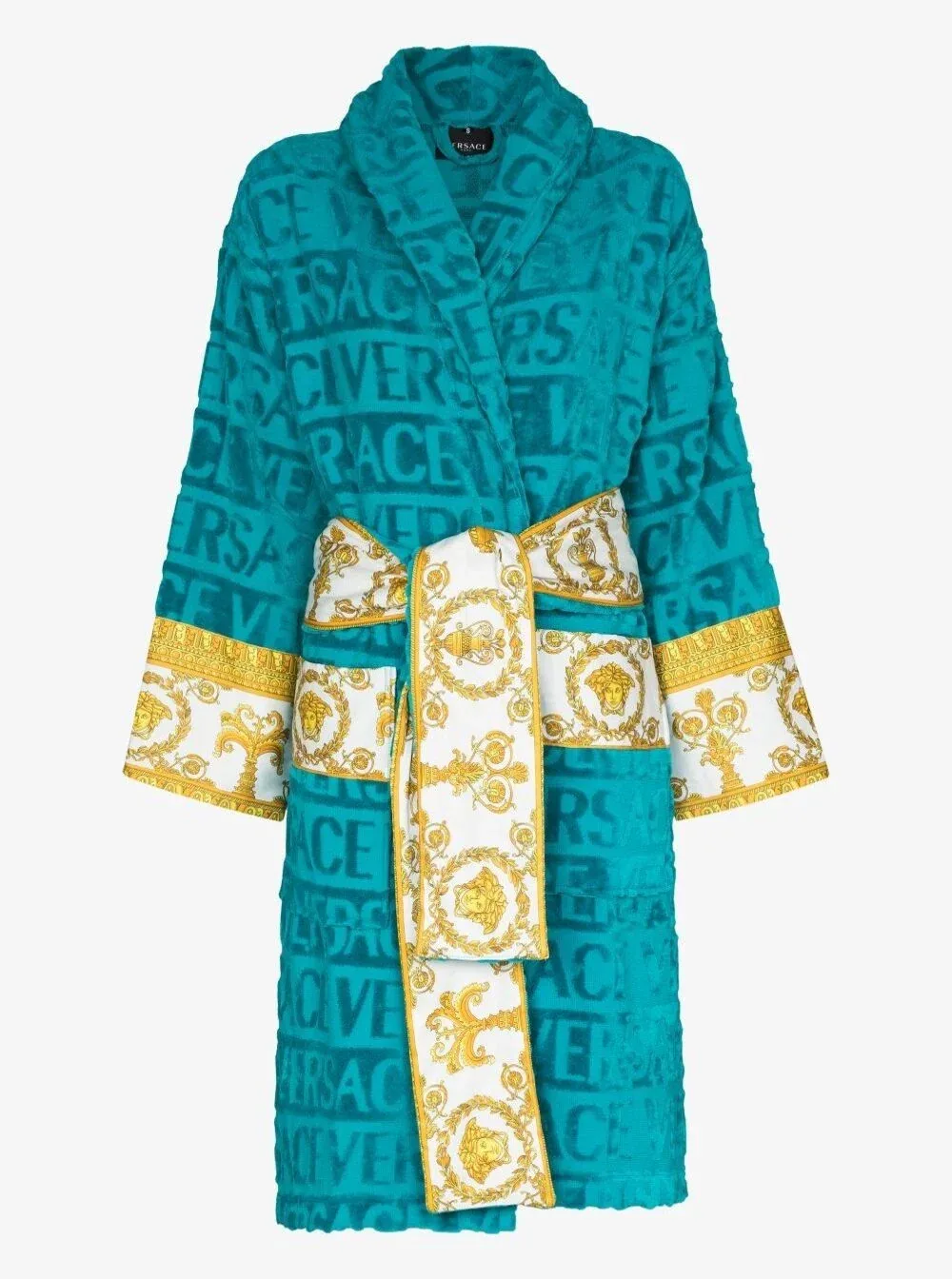 Barocco-Print Cotton Bathrobe by Versace Home