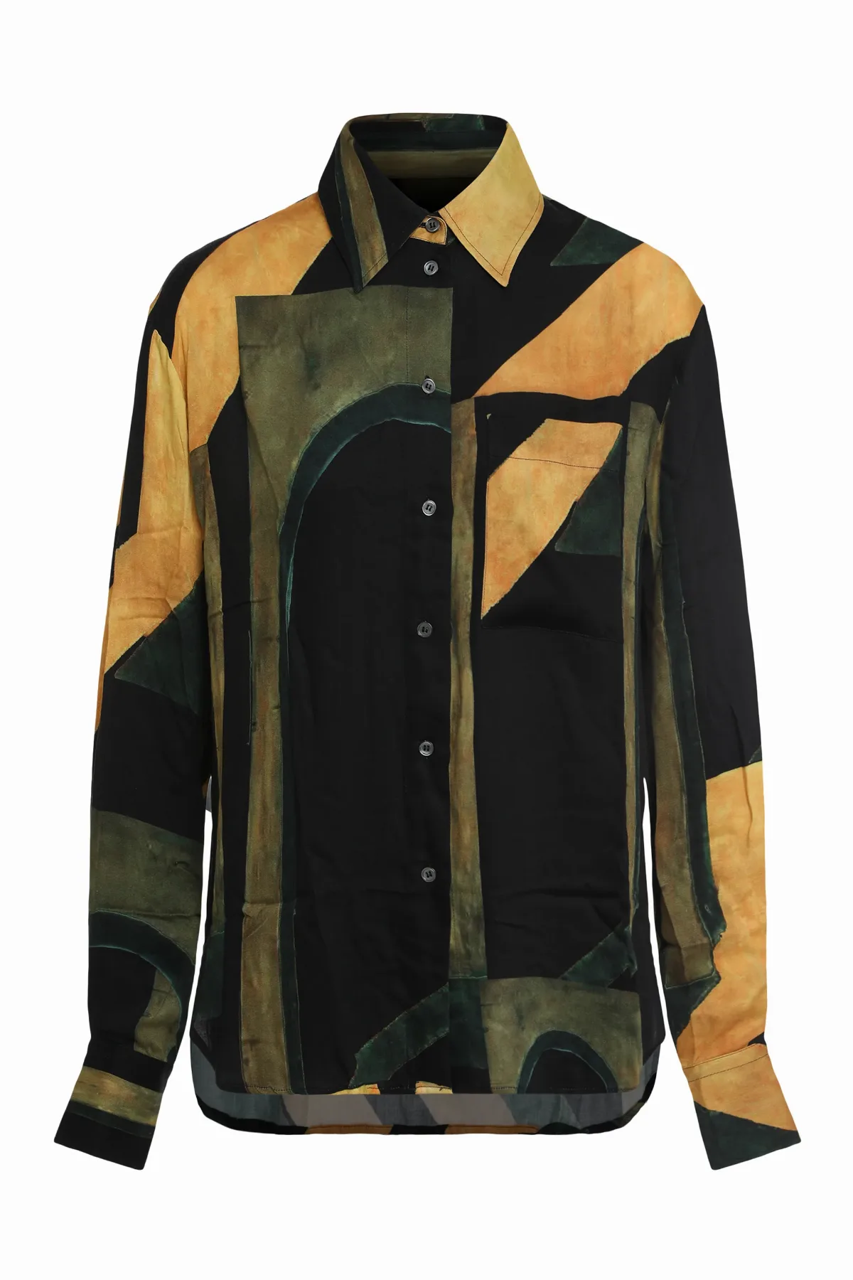 Geometric-Print Viscose Shirt by Louisa Ballou