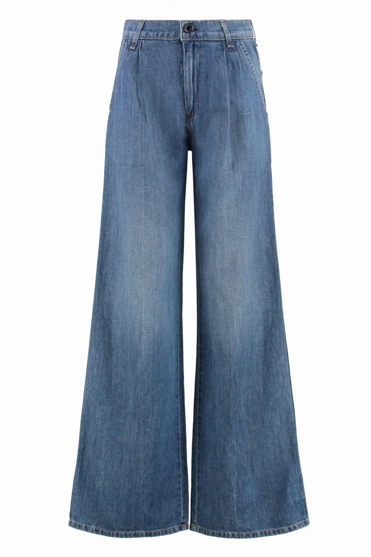 Cotton-Linen Cropped Jeans by Askk Ny