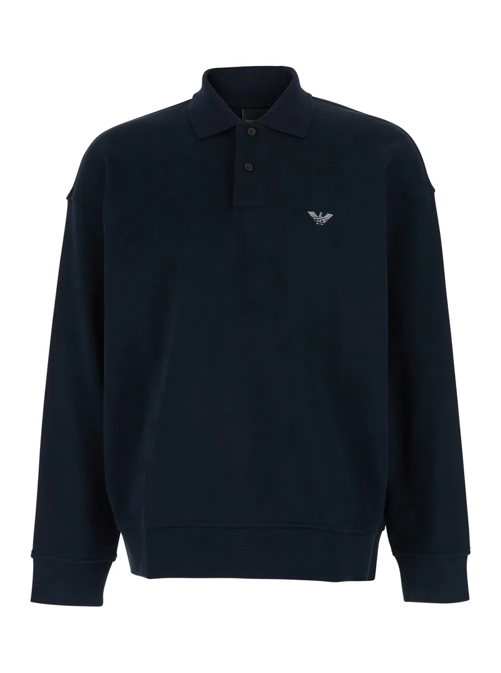Polo-Collar Cotton Sweatshirt by Emporio Armani