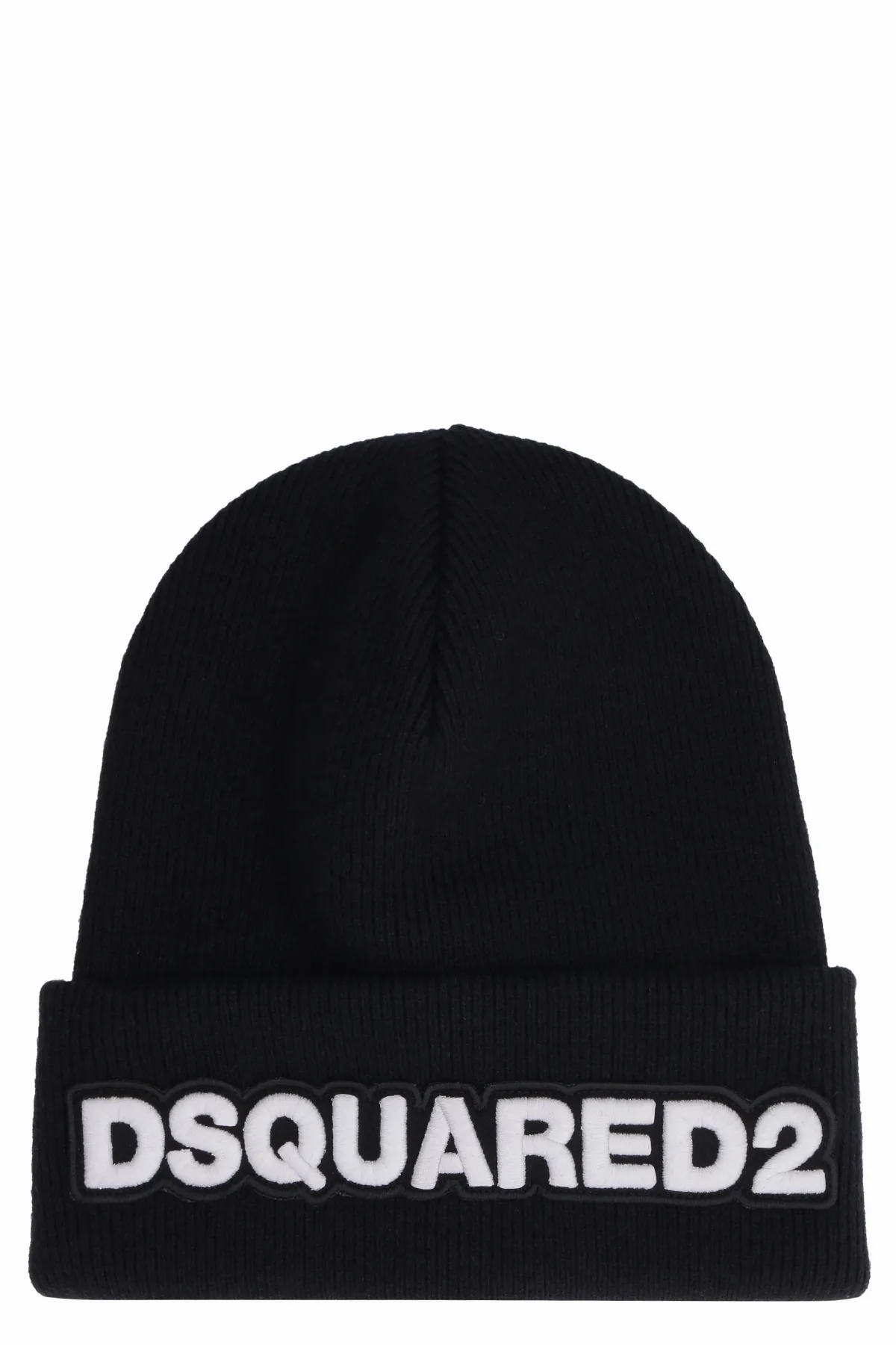 KNM0001 Logo-Embroidered Ribbed Wool Beanie by Dsquared2