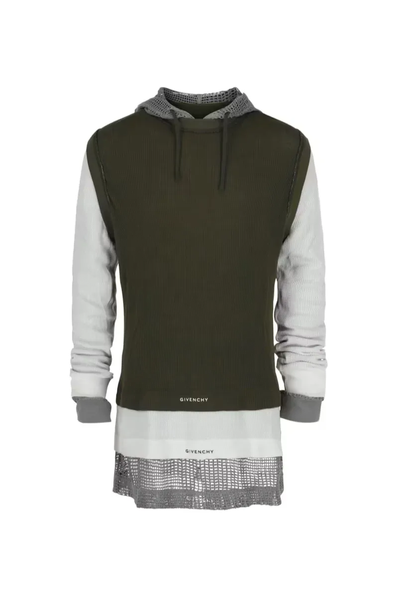 Ribbed Mesh Hybrid Hoodie by Givenchy