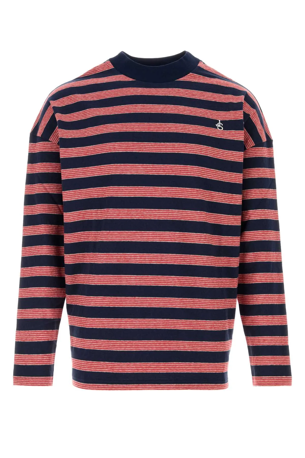 Striped Embroidered Cotton T-Shirt by Jil Sander