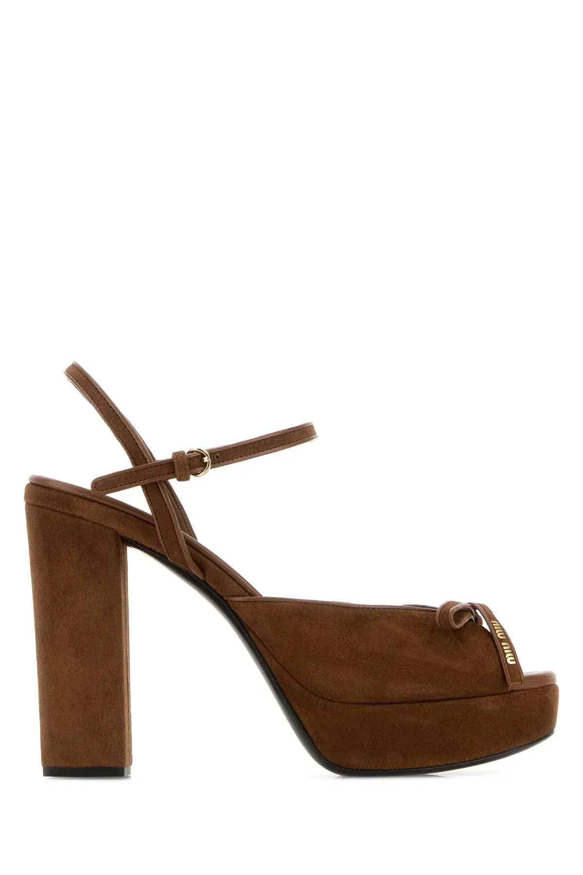 Suede Platform Sandals by Miu Miu