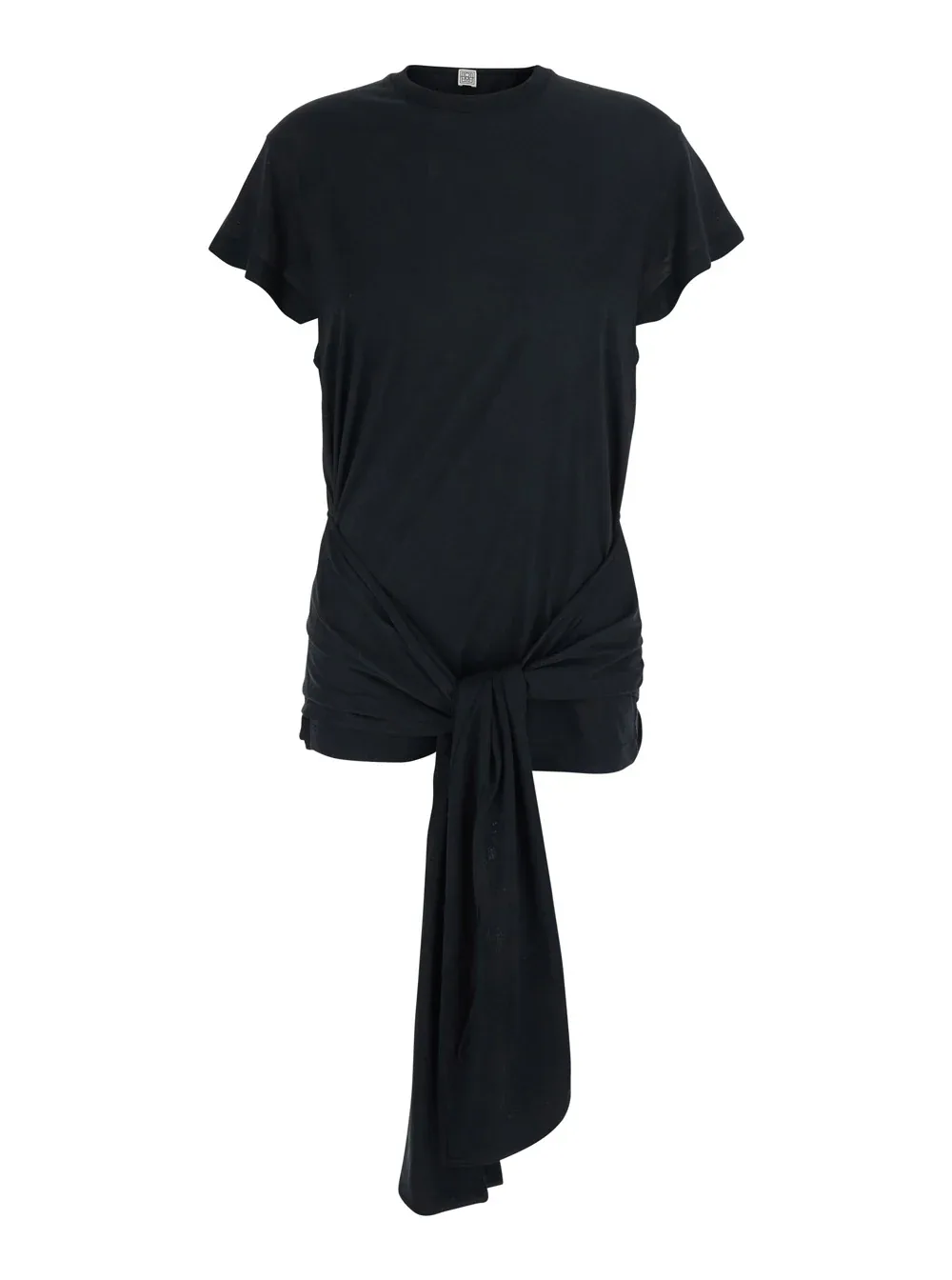 Lyocell-Cotton Blend with Tied Waist T-Shirt by Toteme