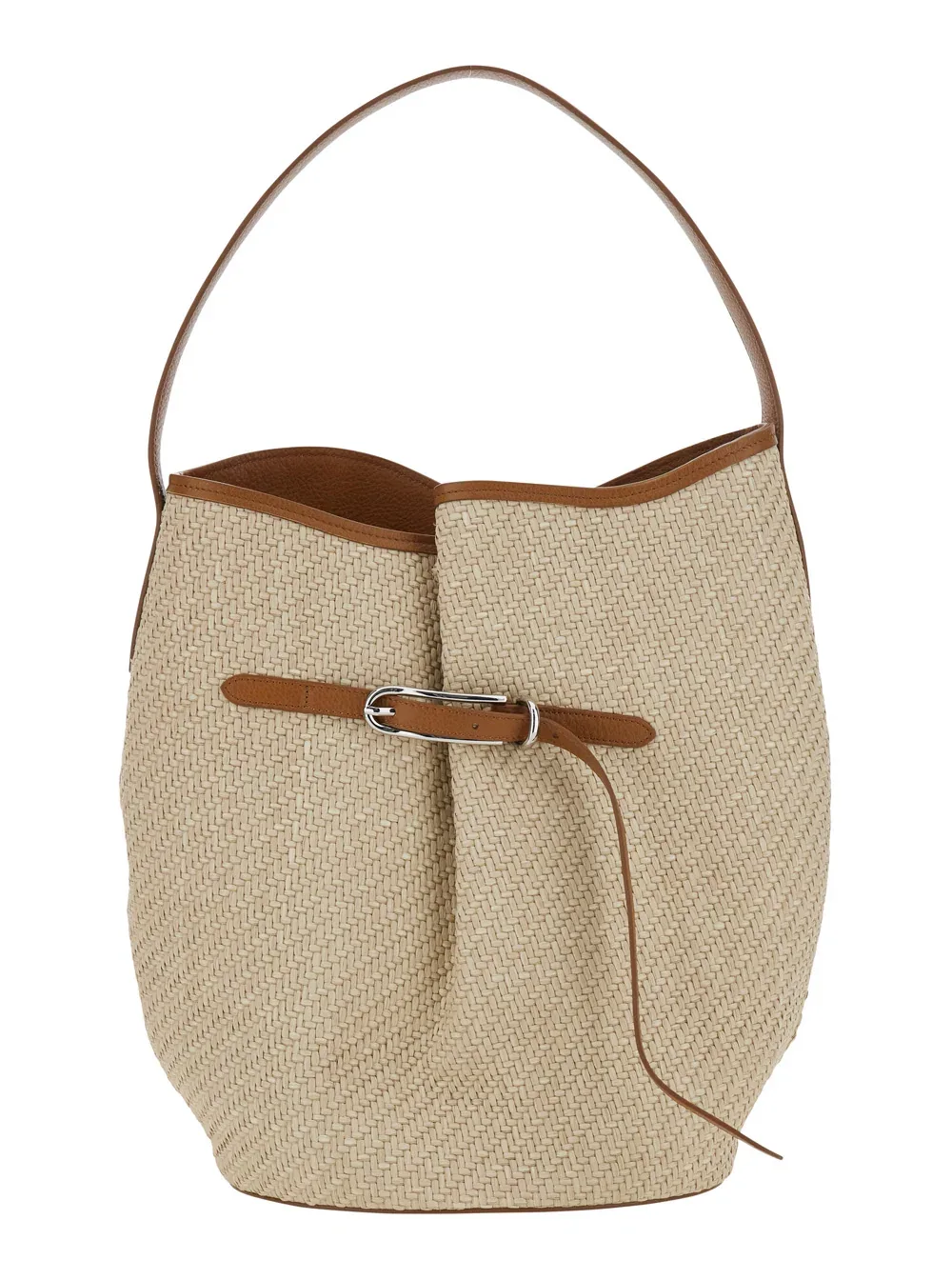 Belted Raffia Bucket Bag by Liffner