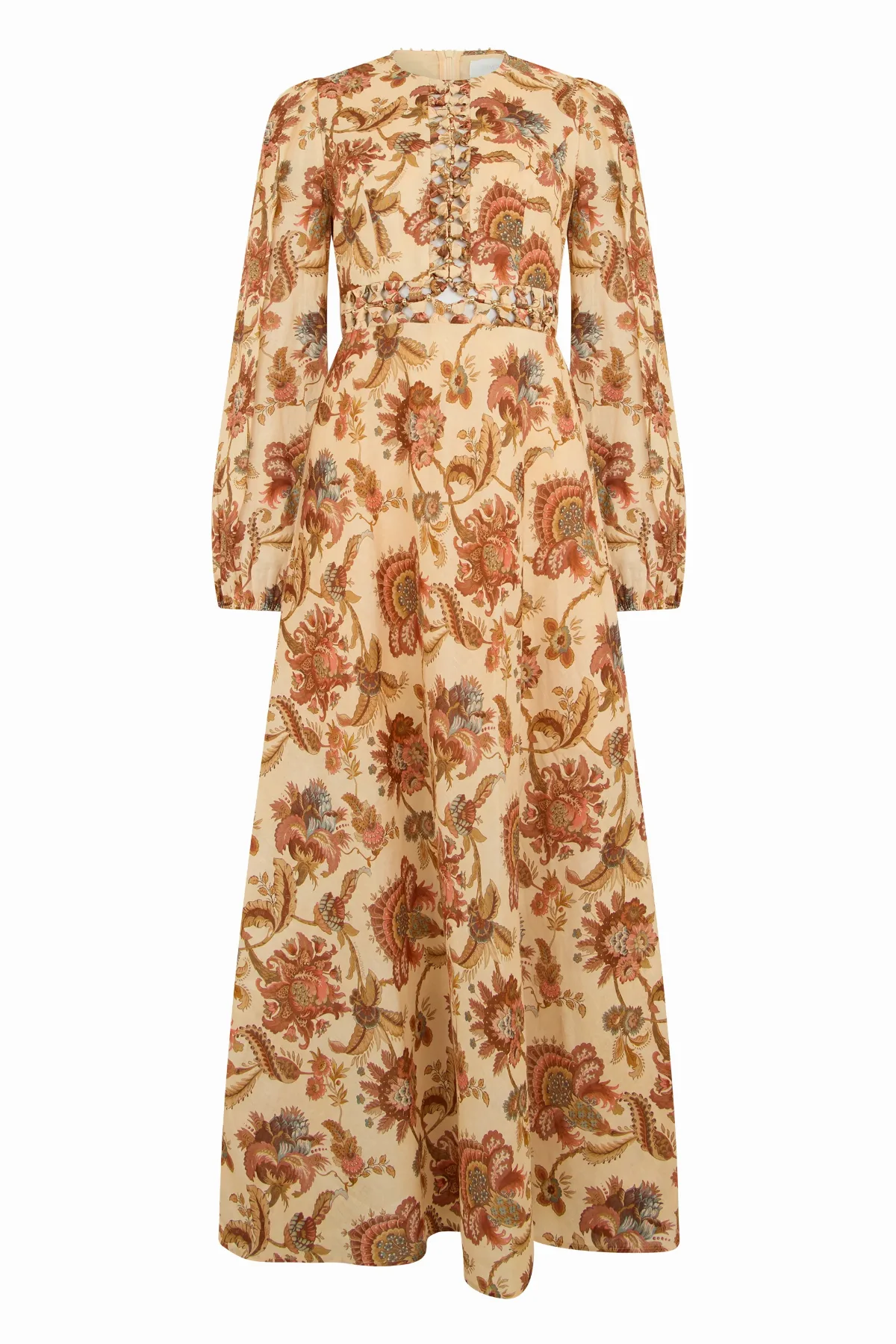 Jacobean Floral Linen Dress by Zimmermann