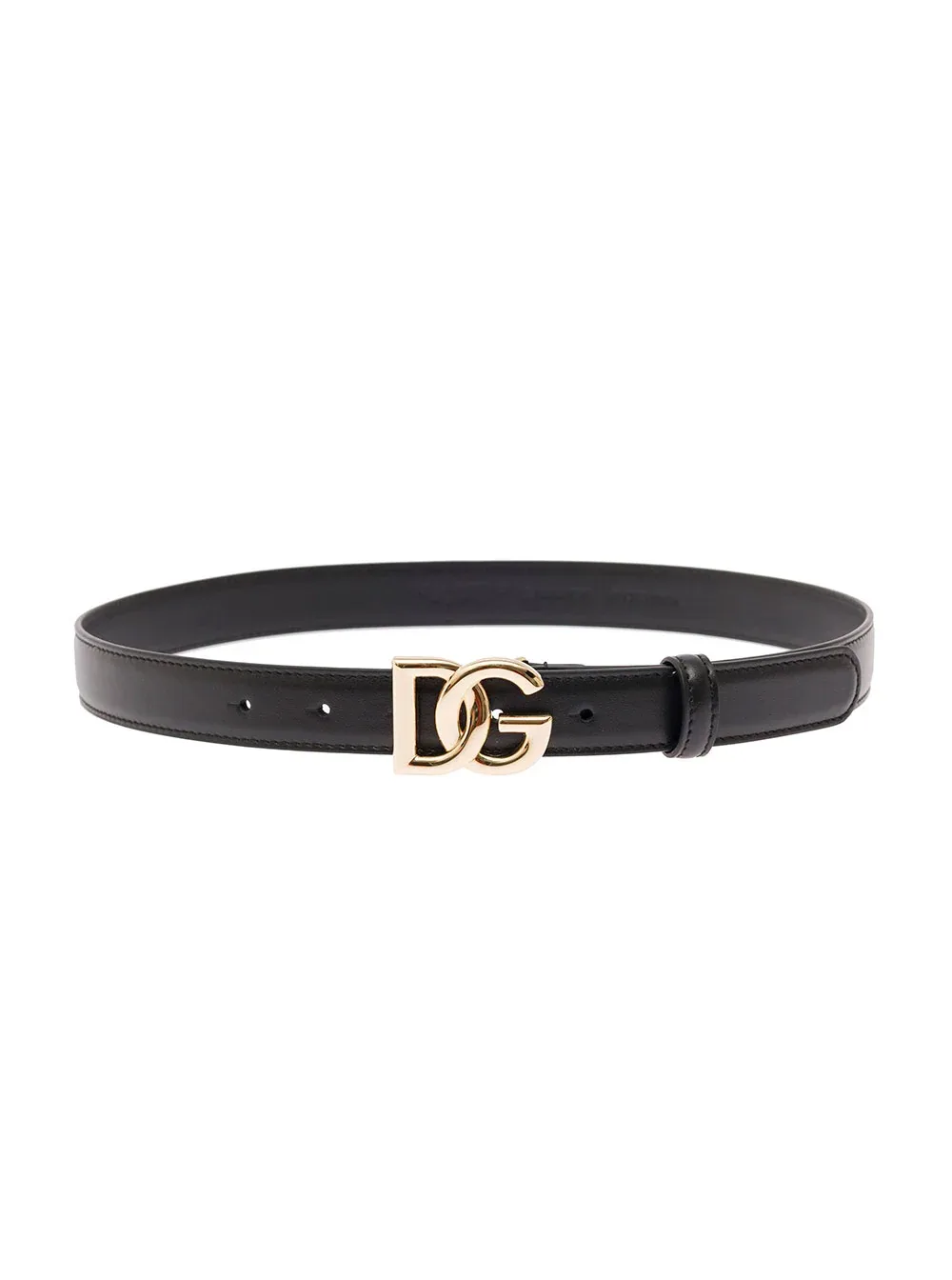 Leather with DG Logo Buckle Belt by Dolce & Gabbana