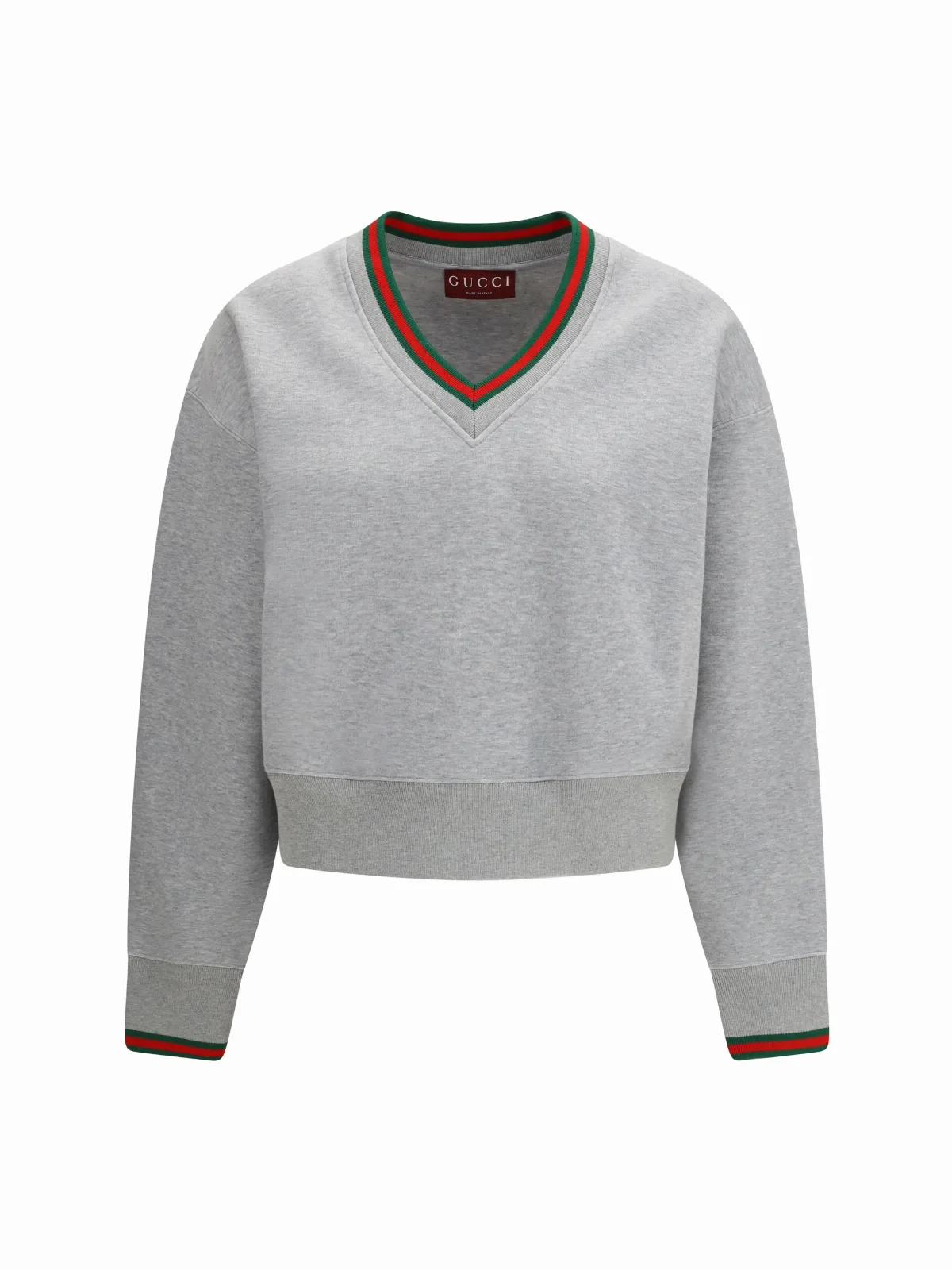 Web-Trimmed Cotton Jersey Sweatshirt by Gucci